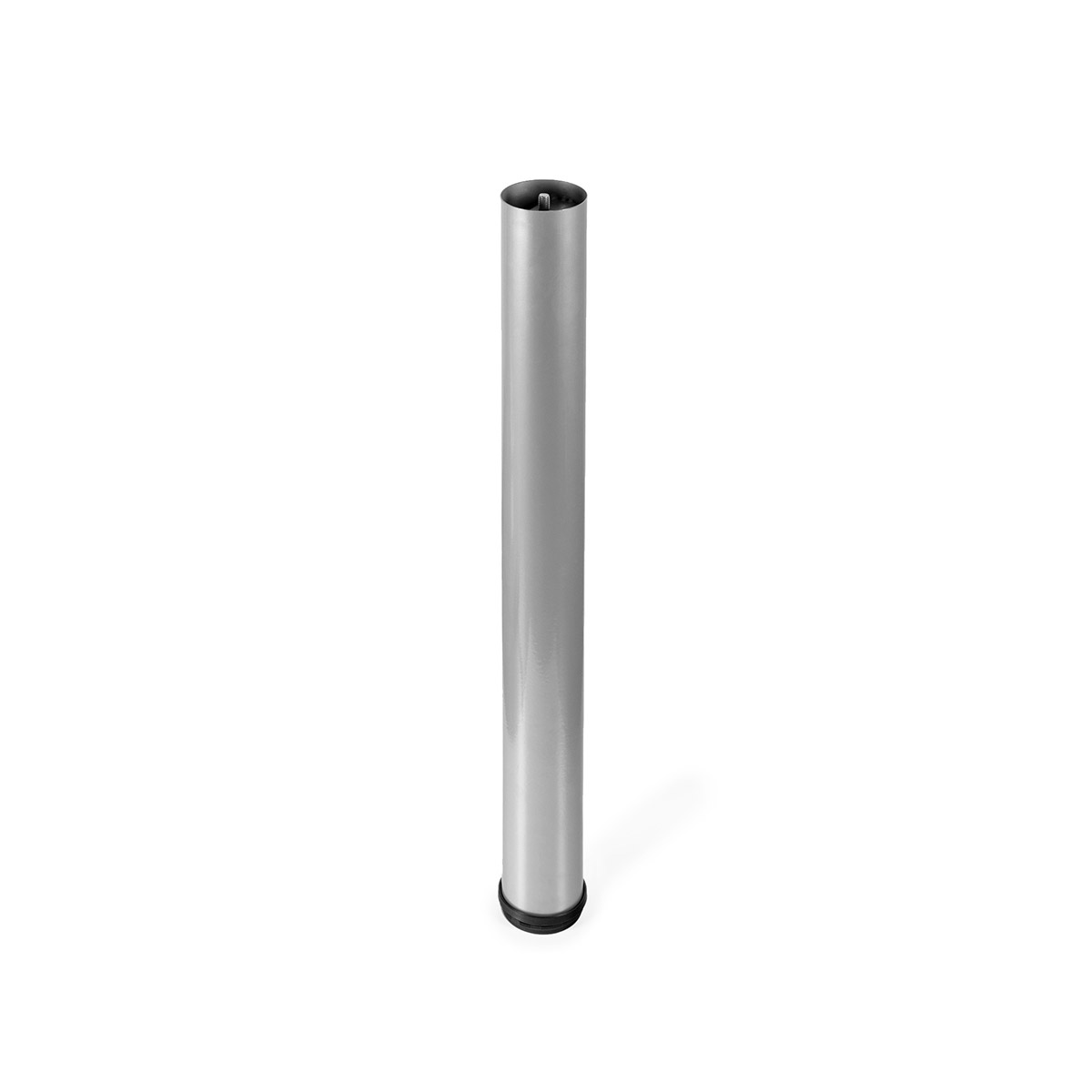 Pied cylindrique en acier d'une hauteur de 700 mm et finition aluminium. Dimensions: 80x80x700 mm