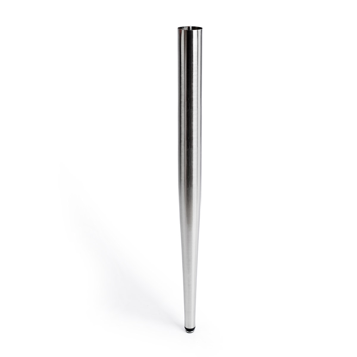 Pata de acero cilíndrica con una altura de 860 mm y acabada en aluminio. Dimensiones: 60x60x860 mm