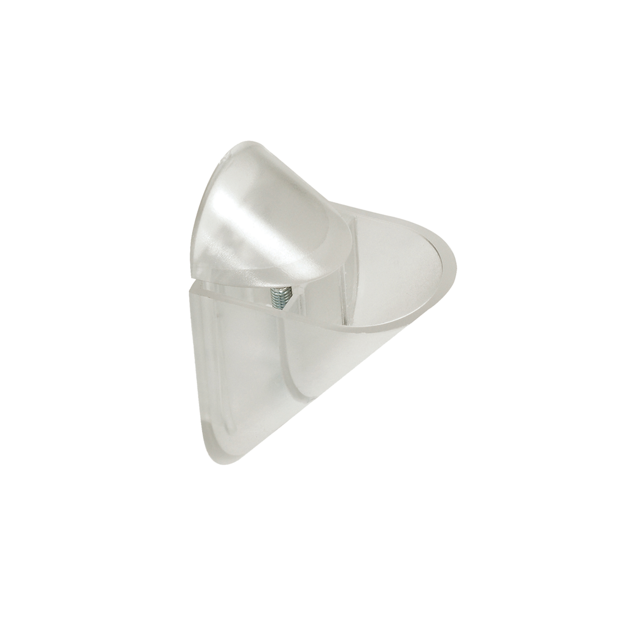 Support réglable pour étagères en verre et bois | Fabriqué en ABS | Finition transparente | Pour étagères d'une épaisseur de 3 à 24 mm | Mesures 41*86*54mm | Système de fixation vissé | 1 unité