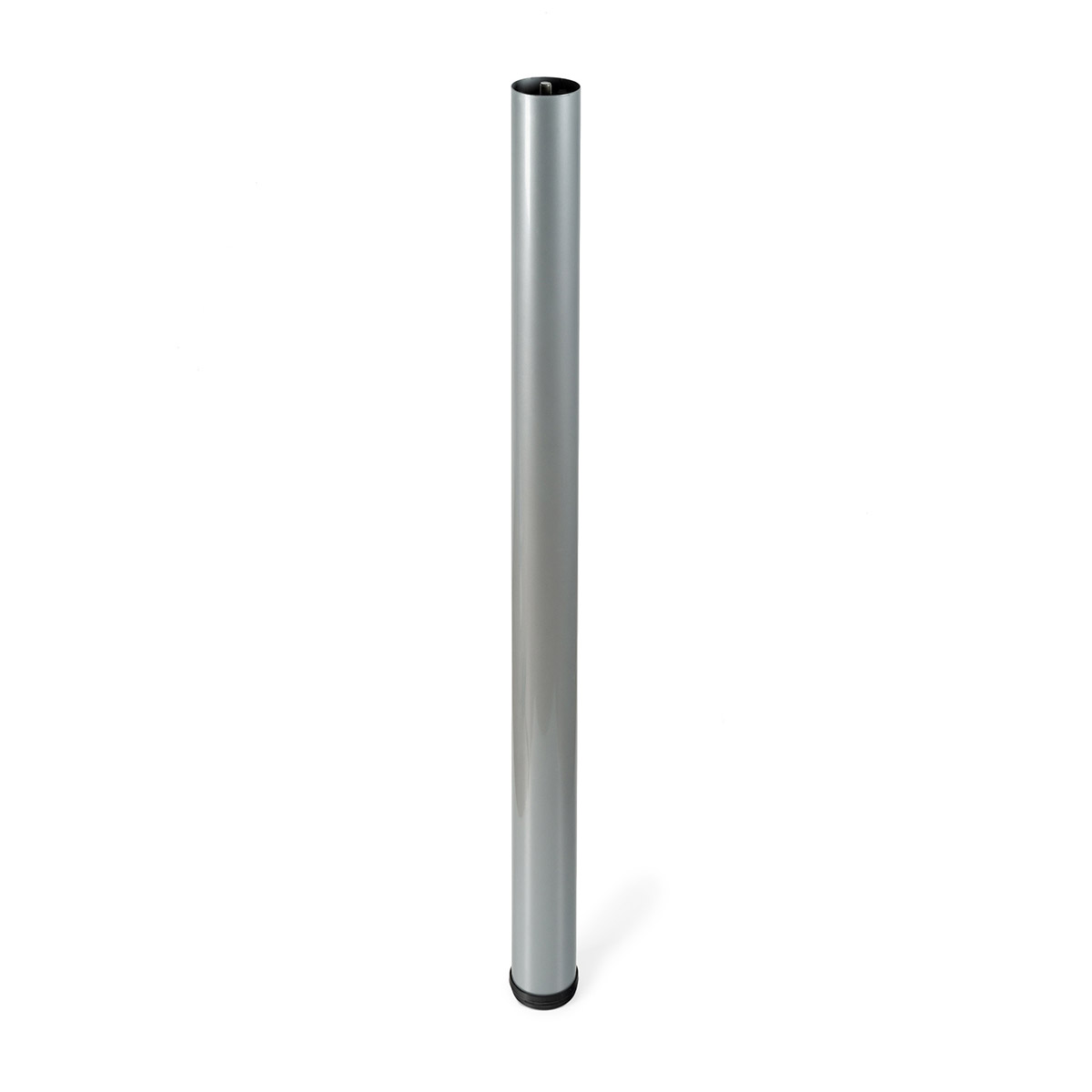 Pata extensible de acero cilíndrica con una altura de hasta 886 mm y  acabada en blanco. Dimensiones: 60x100x866 mm 