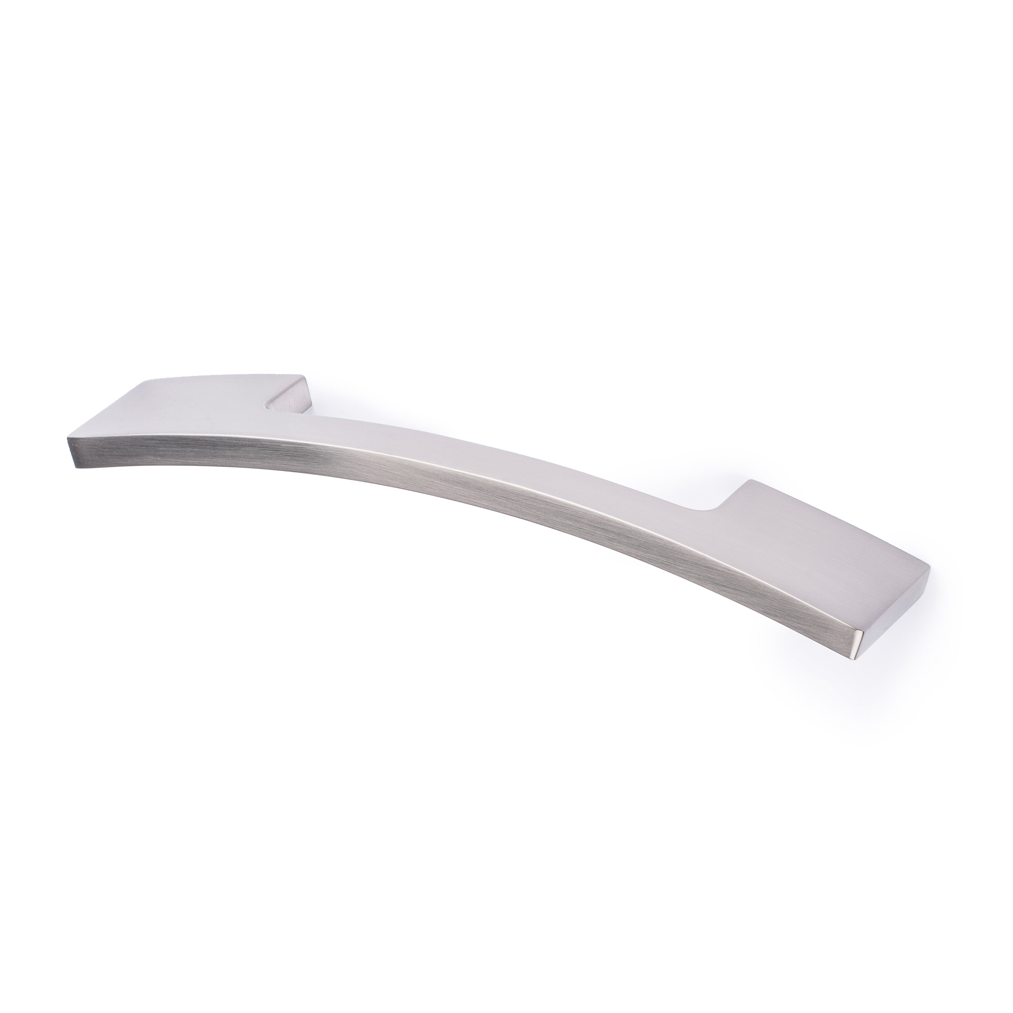 Tirador de Asa para Mueble | Estilo Contemporáneo | Fabricado en Aluminio | Acabado en Níquel Satinado | Distancia Entrepuntos: 160 mm | Medidas 180*21*30 mm | Fijación Atornillado | Incluye Tornillos M4 | 1 Unidad