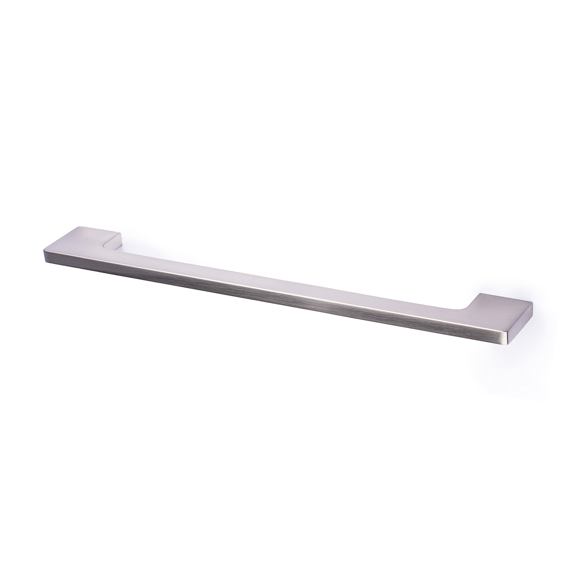 Poignée pour Meuble | Style contemporain | Fabriqué en aluminium | Fini nickel satiné | Distance entre pointes : 160 mm | Mesures 180*7*30mm | Fixation vissée | Comprend des vis M4 | 1 unité