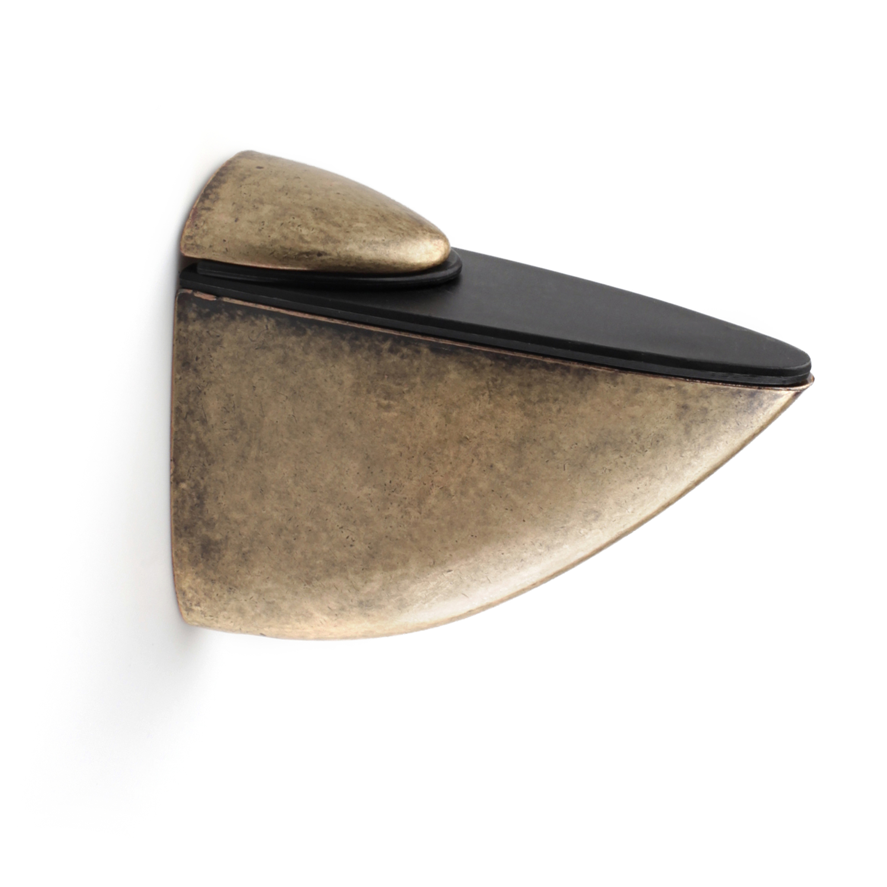 Support pour étagères en verre et bois | Fabriqué en Zamac | Finition cuir vieilli | Pour étagères d'une épaisseur de 3 à 40 mm | Mesures 39*88*105mm | Système de fixation vissé | 1 unité