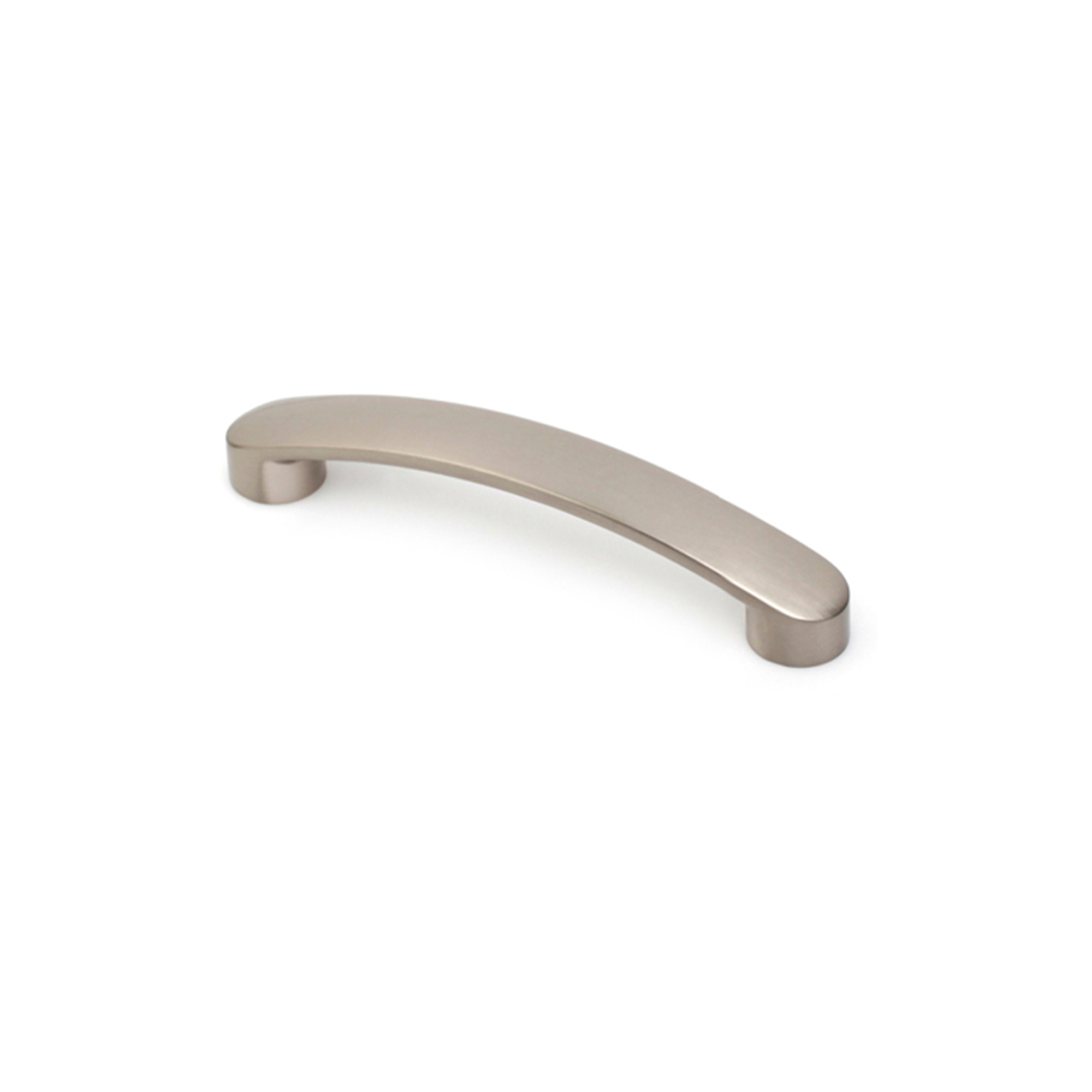 Tirador de Asa para Mueble | Estilo Contemporáneo | Fabricado en Aluminio | Acabado en Níquel Satinado | Distancia Entrepuntos: 128 mm | Medidas 146*18*25 mm | Fijación Atornillado | Incluye Tornillos M4 | 4 Unidades