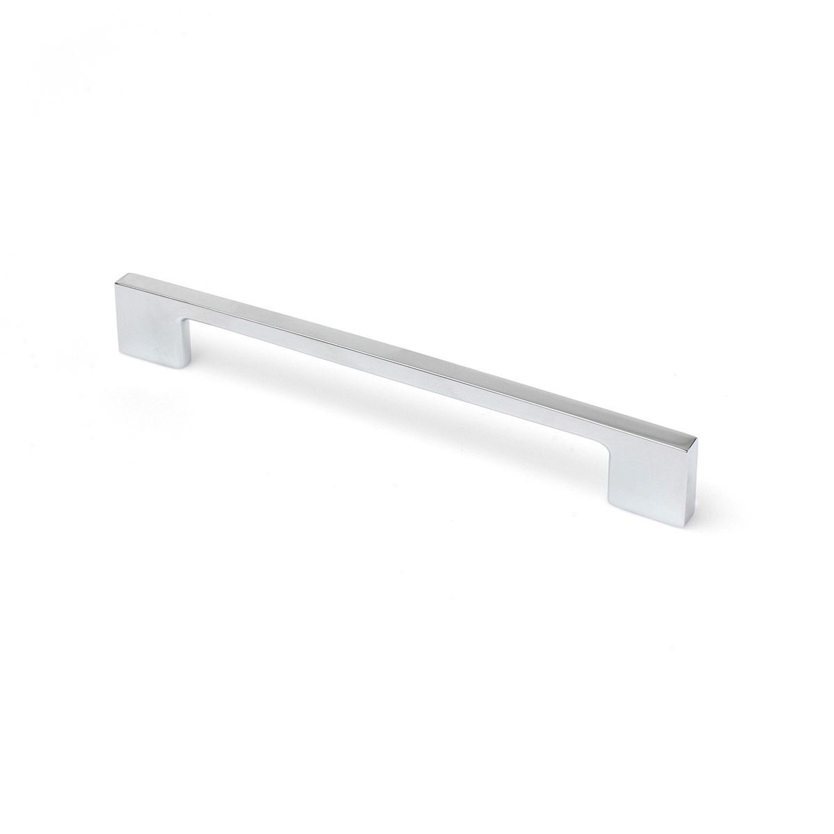 Poignée en Zamak finition chrome brillant, dimensions: 193x8x27mm inserts: 160mm