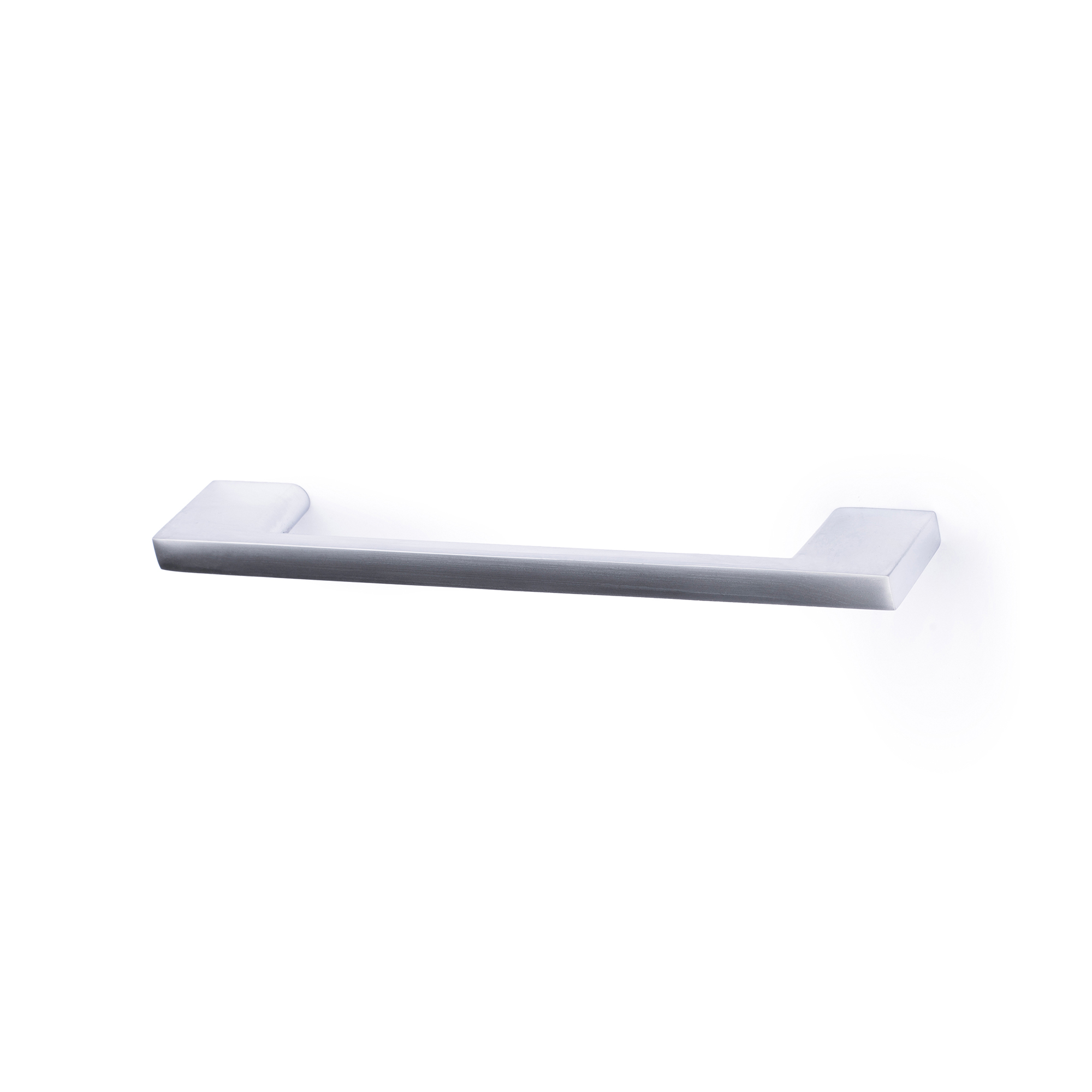 Poignée pour Meuble | Style contemporain | Fabriqué en aluminium | Fini chromé mat | Distance entre pointes : 128 mm | Mesures 155*8*27mm | Fixation vissée | Comprend des vis M4 | 2 unités