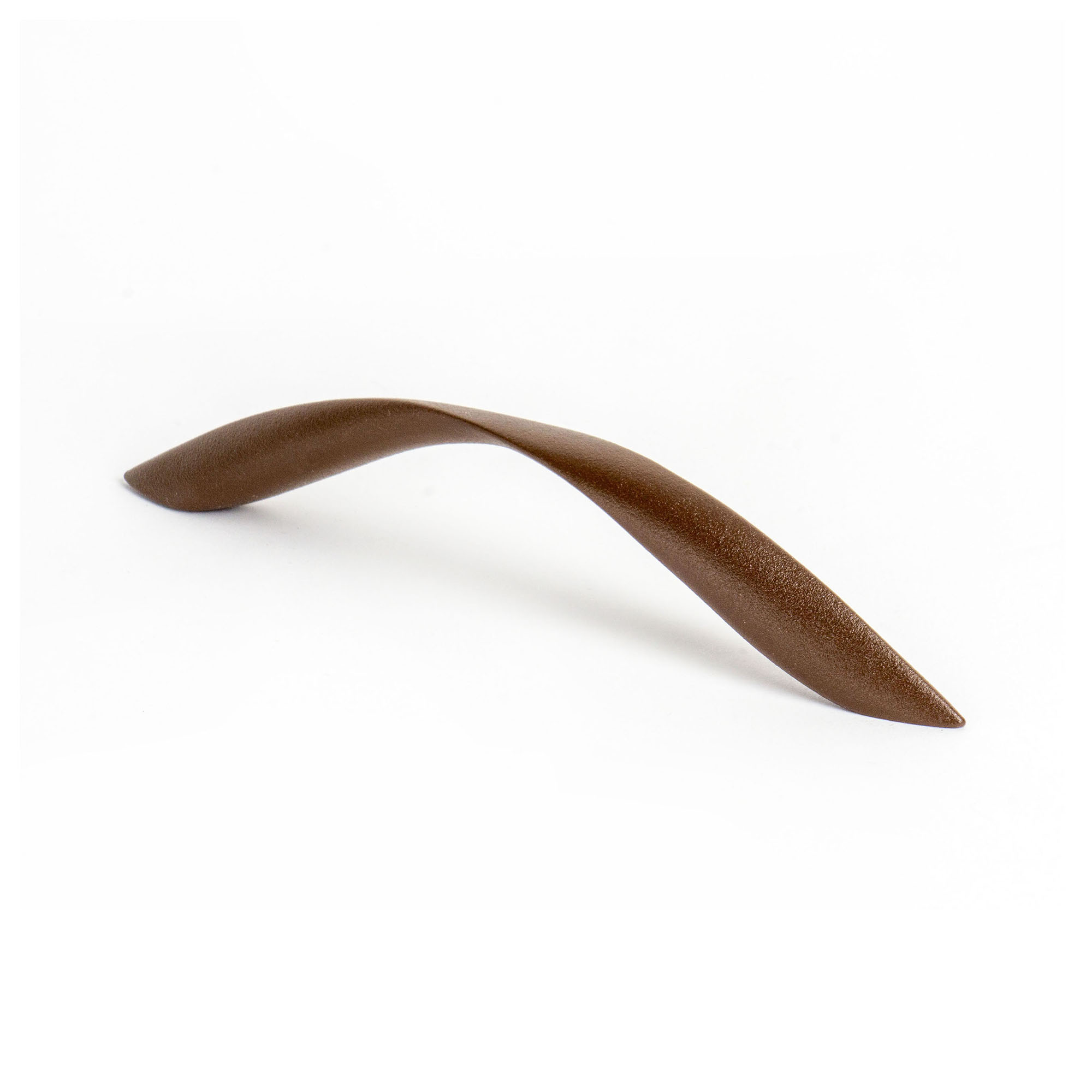 Poignée pour Meuble | Style contemporain | Fabriqué en Zamac | Fini brun chocolat | Distance entre pointes : 128 mm | Mesures 154*12*29mm | Fixation vissée | Comprend des vis M4 | 2 unités