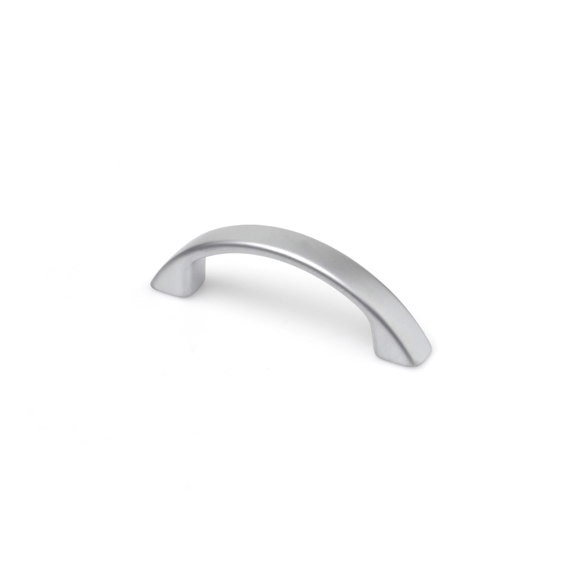 Tirador de Asa para Mueble | Estilo Contemporáneo | Fabricado en Zamak | Acabado en Cromo Mate | Distancia Entrepuntos: 64 mm | Medidas 80*11*24 mm | Sistema de Fijación Atornillado | Incluye Tornillos M4 | 2 Unidades
