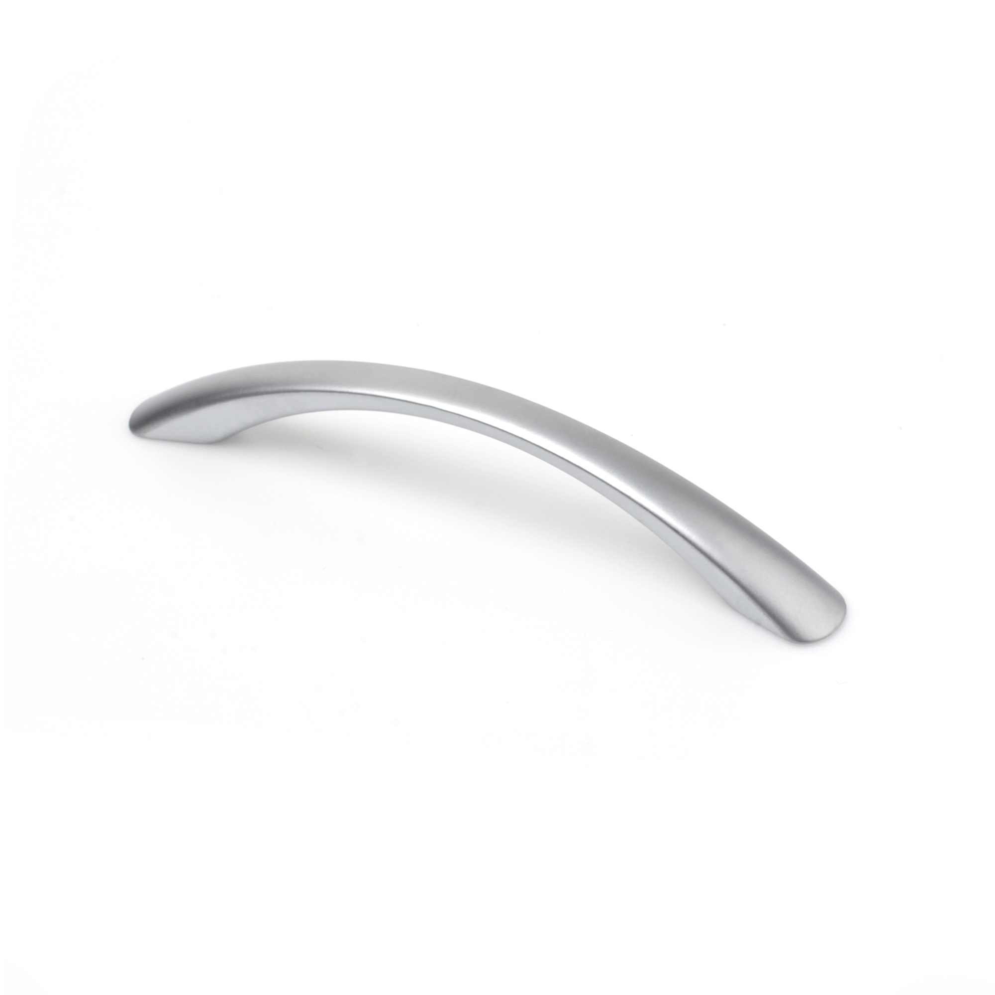 Tirador de Asa para Mueble | Estilo Contemporáneo | Fabricado en Aluminio | Acabado en Cromo Mate | Distancia Entrepuntos: 128 mm | Medidas 165*18*30 mm | Sistema de Fijación | Incluye Tornillos M4 | 2 Unidades