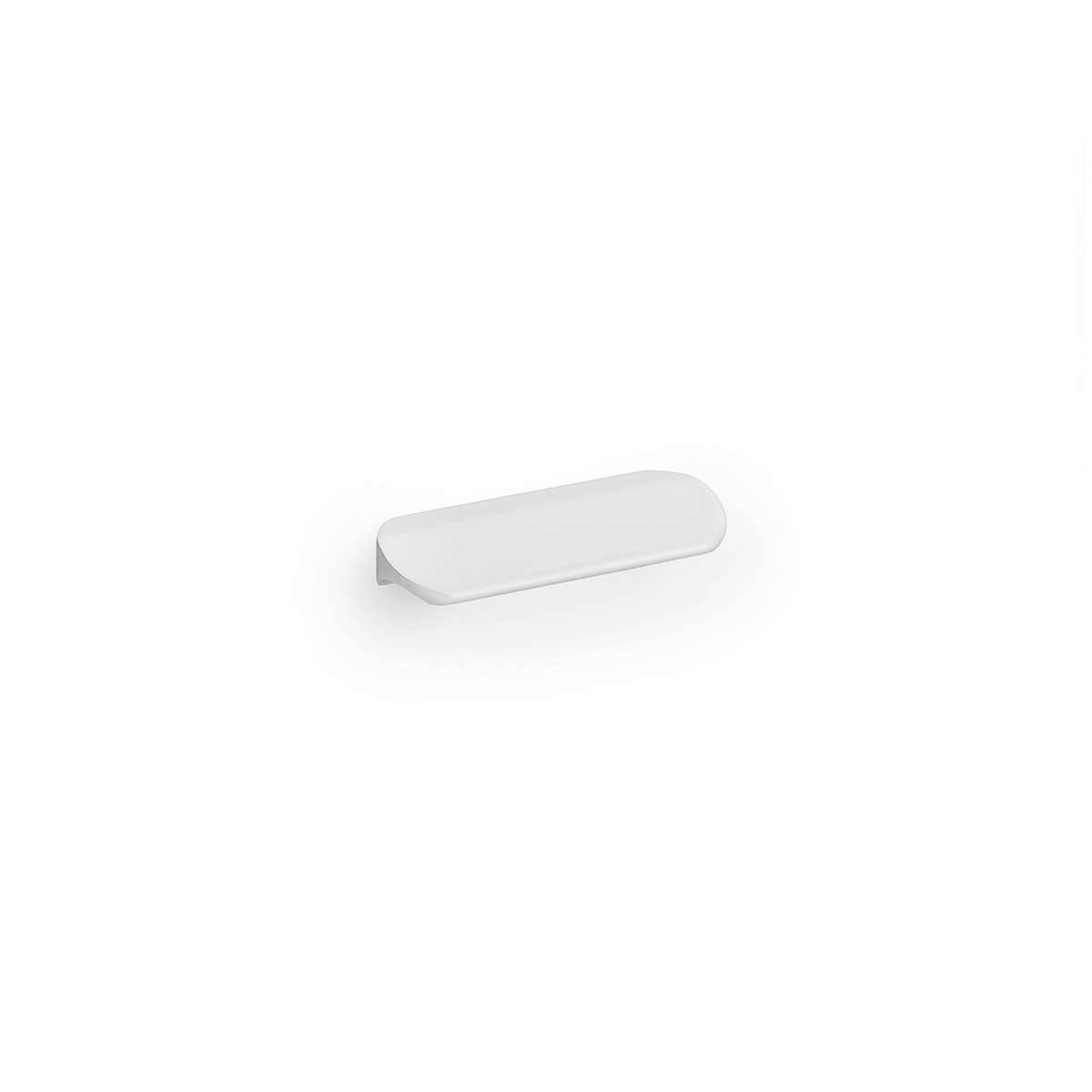 Asa de aluminio con acabado blanco, dimensiones:56x8x20mm y entrepuntos:32mm