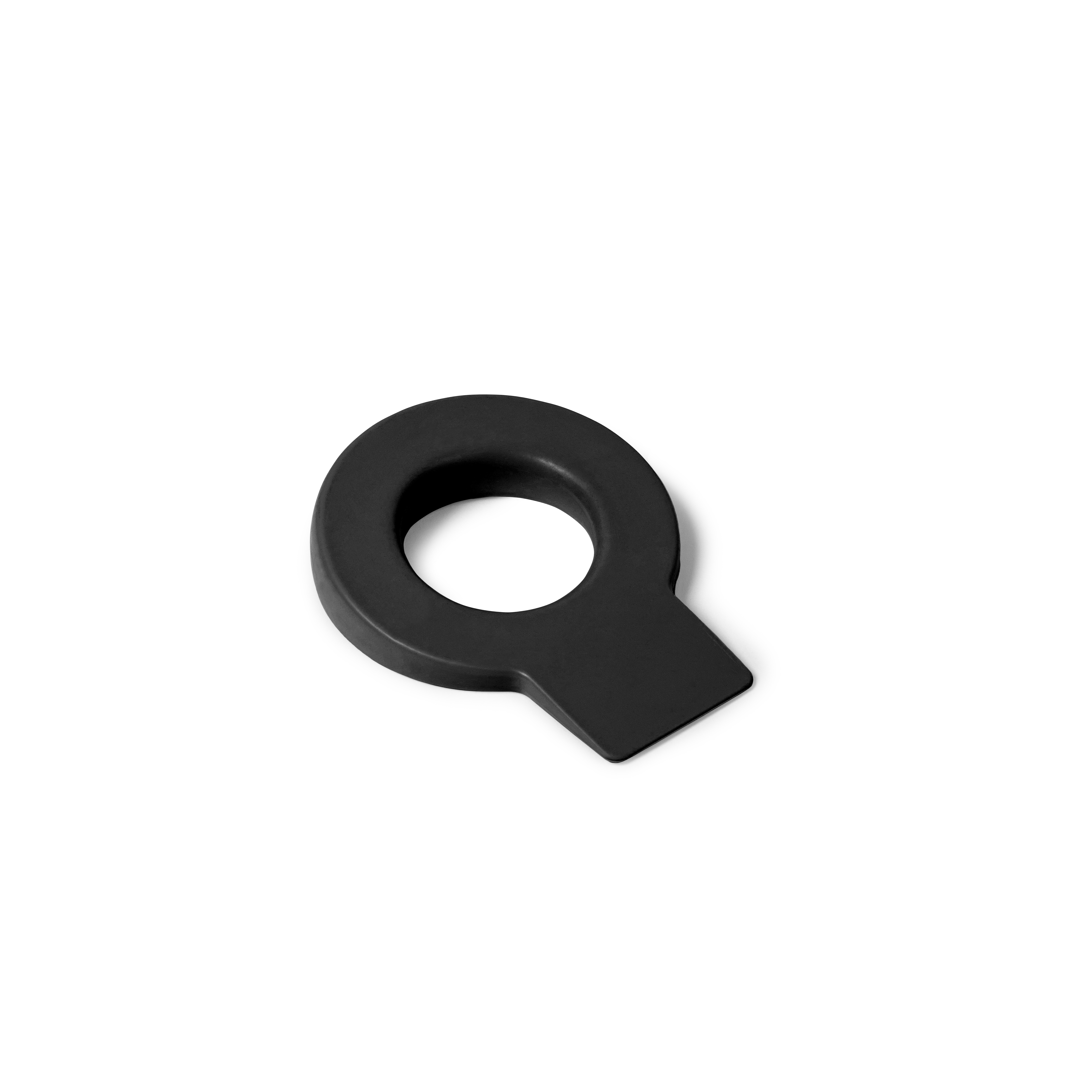 Arrêt de coin | Style décoratif | Fabriqué en TPS | Finition noire mate | Mesures 64*82*15mm | Système de fixation | 1 unité