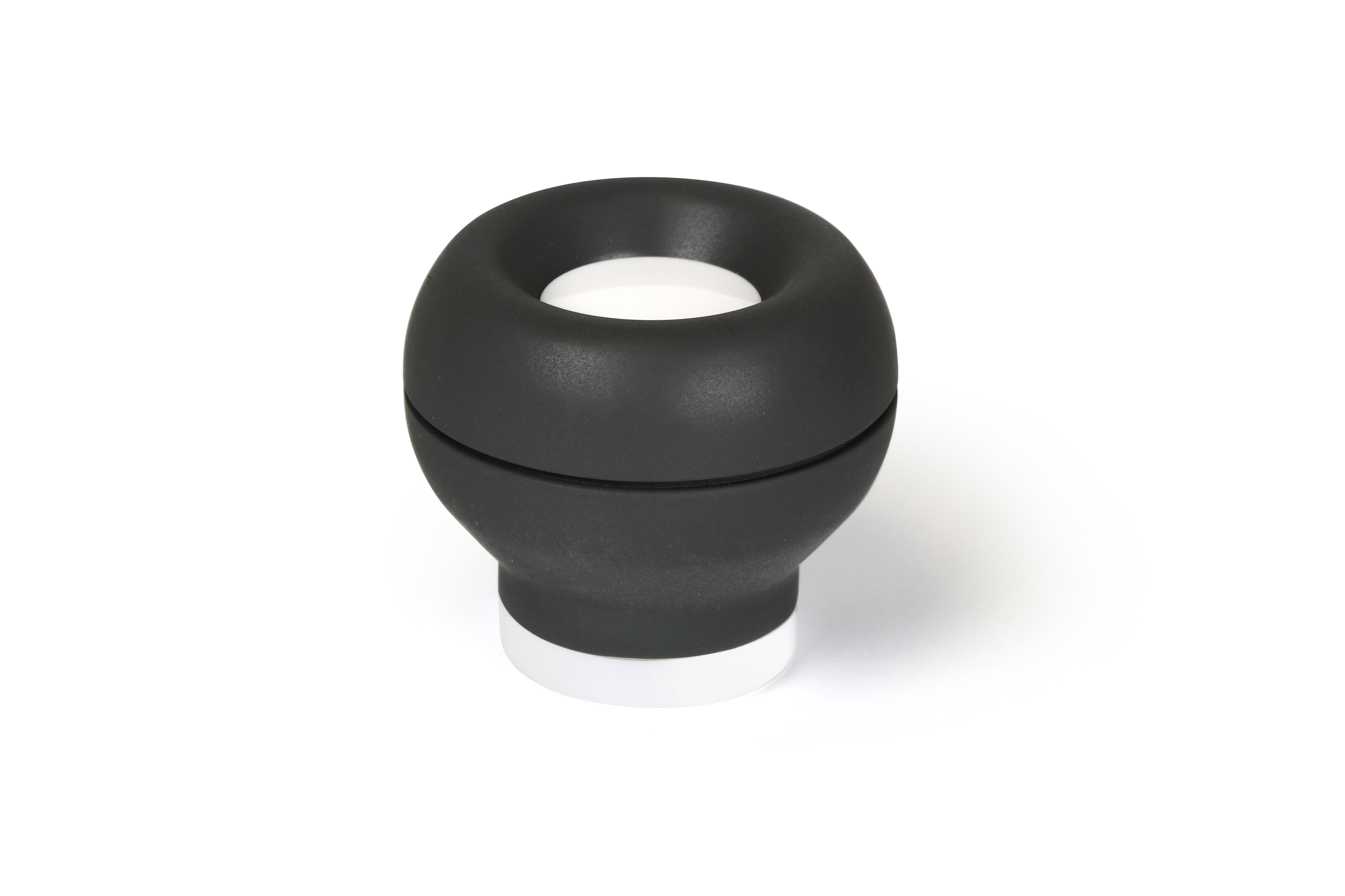 Tope de Puerta | Estilo Decorativo | Protege Paredes y Puertas Frente a Impactos | Fabricado en TPS | Acabado en Antracita - Blanco | Medidas 46*46*41 mm | Sistema de Fijación Adhesivo / Atornillado | 1 Unidad