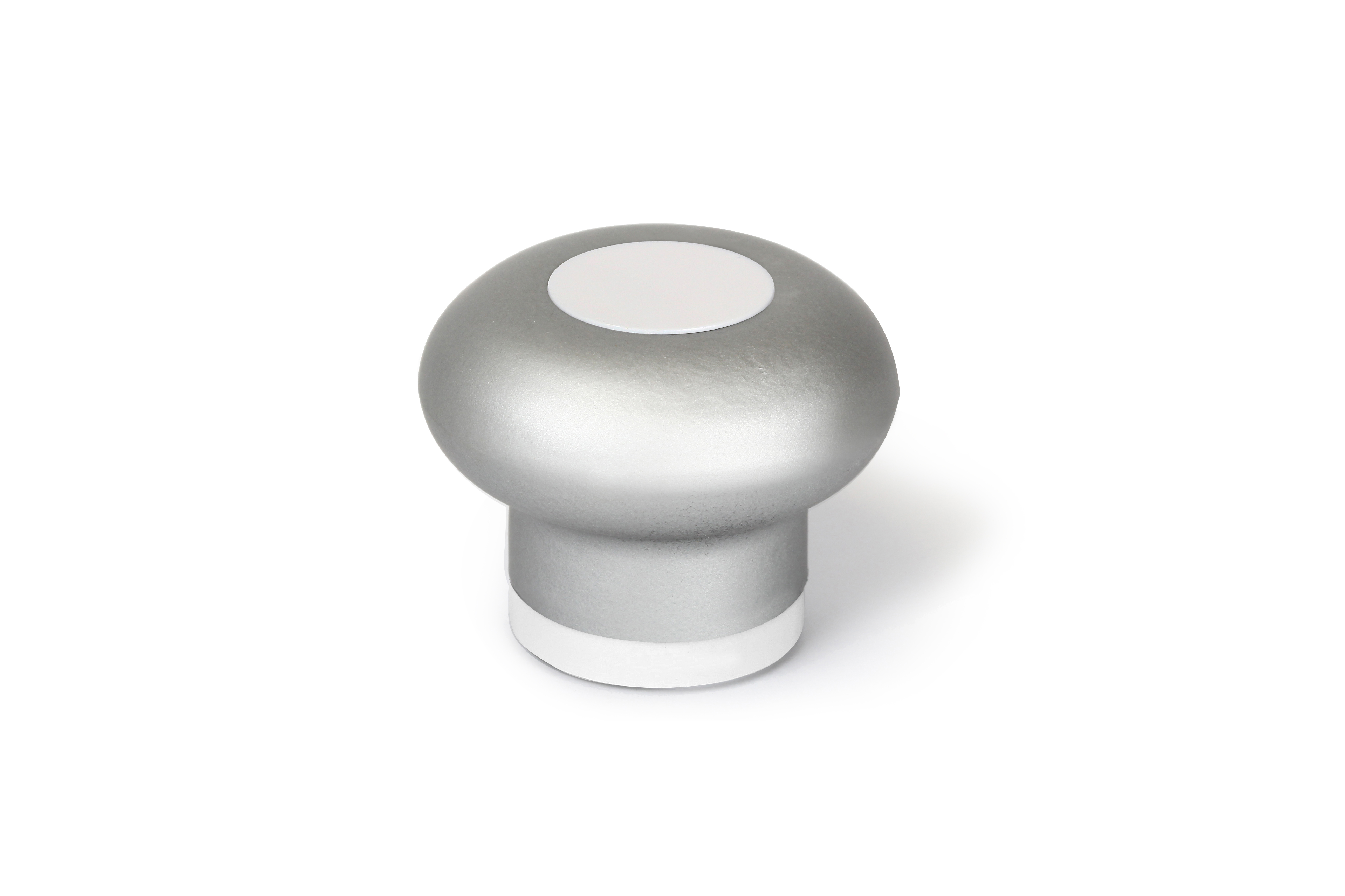 Tope de Puerta | Estilo Decorativo | Protege Paredes y Puertas Frente a Impactos | Fabricado en TPS | Acabado en Aluminio - Blanco | Medidas 44*44*36 mm | Sistema de Fijación Adhesivo / Atornillado | 1 Unidad