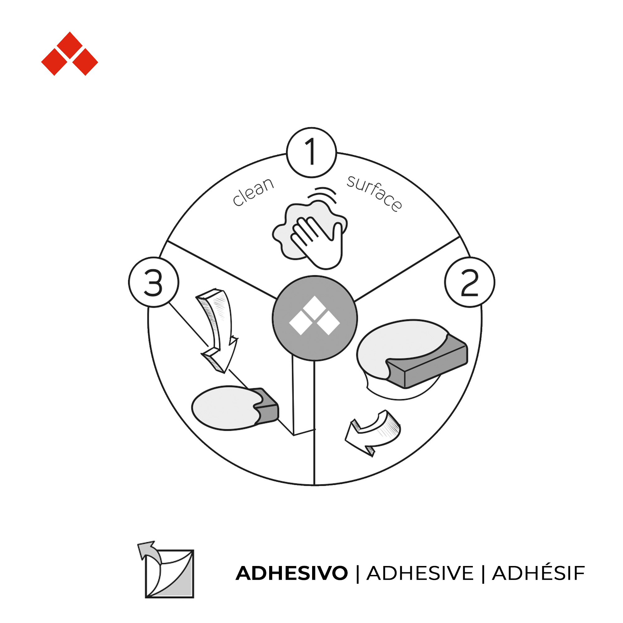 Arrêt de porte | Style décoratif | Fabriqué en TPS | Finition sablée | Mesures 55*48*23mm | Système de fixation adhésif / vissé | 1 unité - Item1