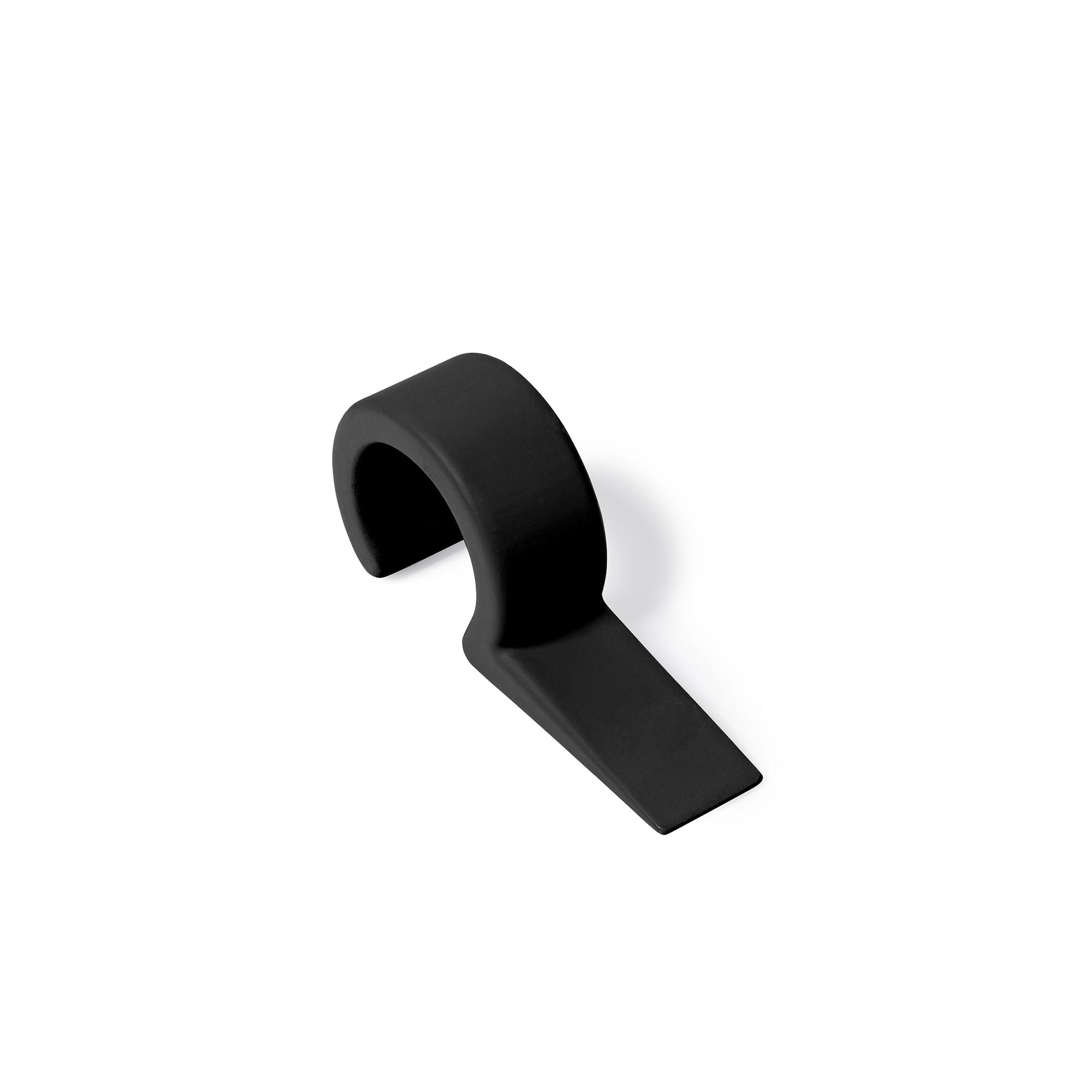 Arrêt de coin | Style décoratif | Fabriqué en TPS | Finition noire mate | Dimensions 92*24*43mm | Système de fixation suspendu | 1 unité