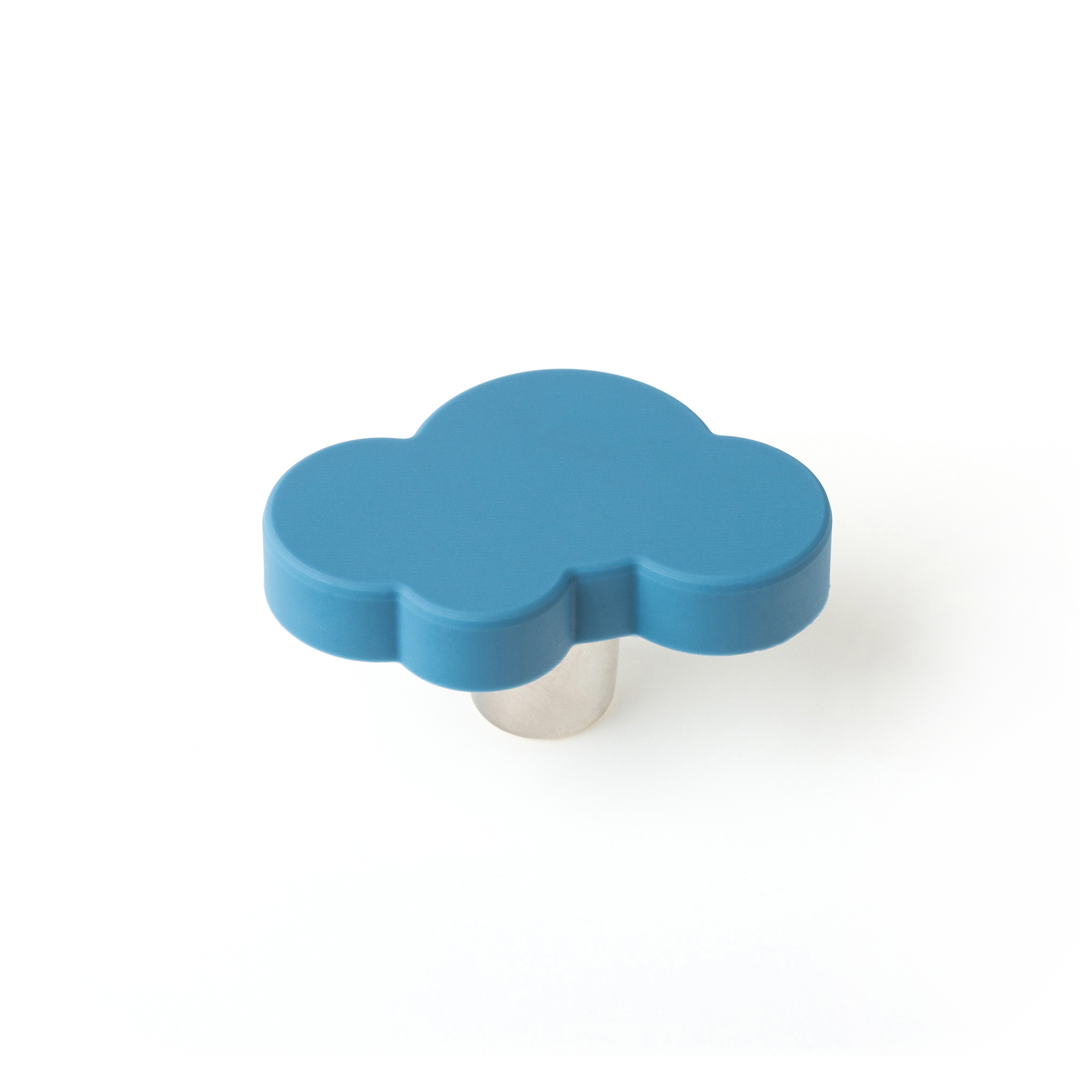 Pomo para Mueble | Estilo Decorativo | Fabricado en PVC - Zamak | Acabado en Azul | Medidas 46*31*23 mm | Sistema de Fijación Atornillado | Incluye Tornillos M4 | 1 Unidad