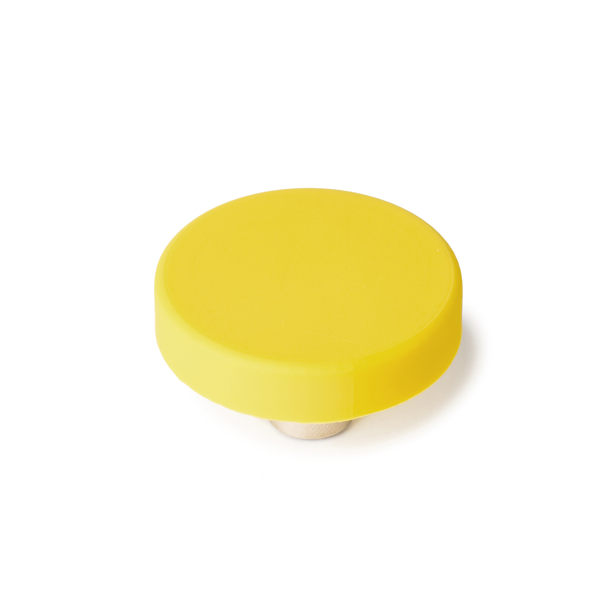 Bouton de meuble | Style décoratif | En PVC-ZAMAK | Finition jaune | Mesures 41*41*24mm | Système de fixation | 2 unités