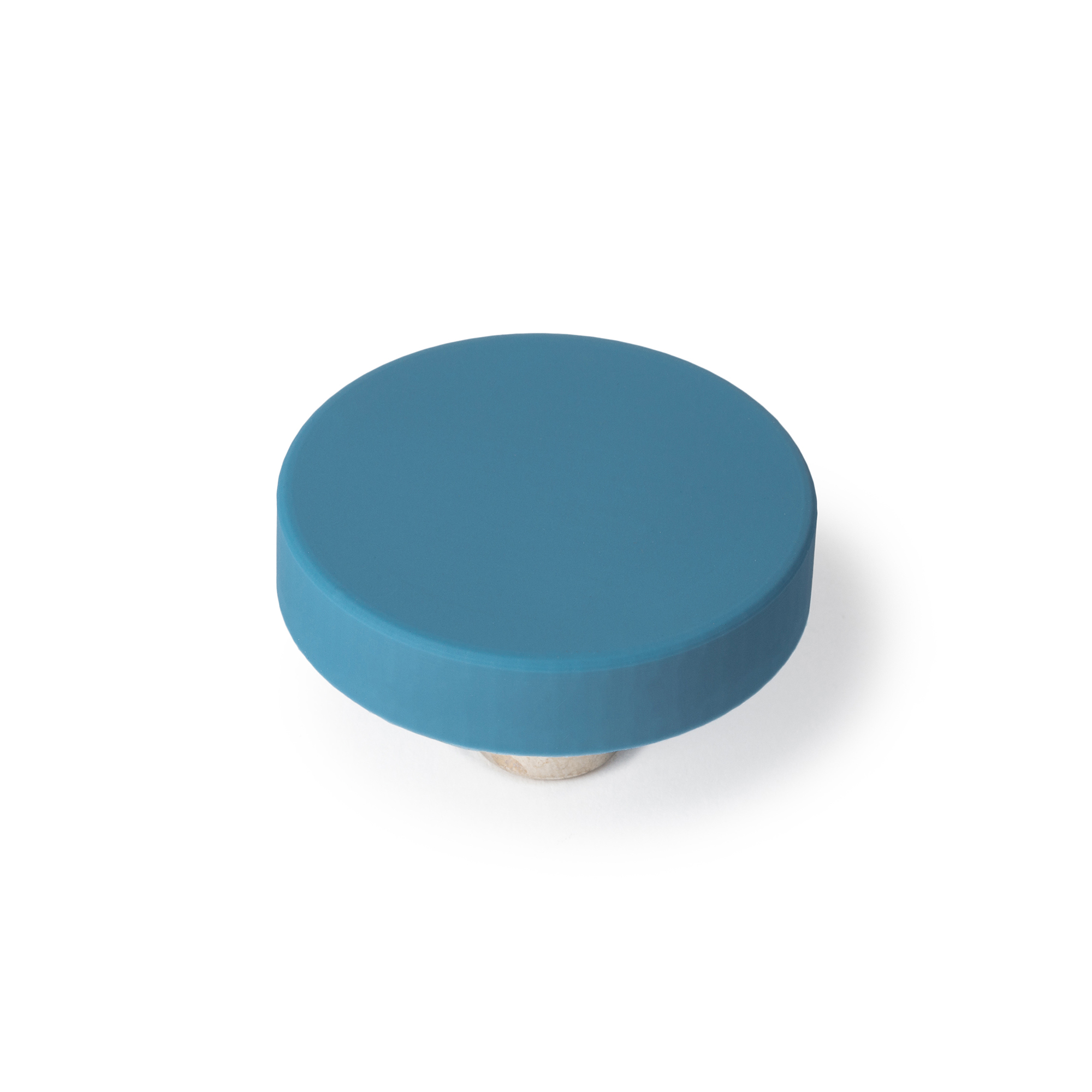 Bouton de meuble | Style décoratif | En PVC-ZAMAK | Finition bleu clair | Mesures 41*41*24mm | Système de fixation | 2 unités