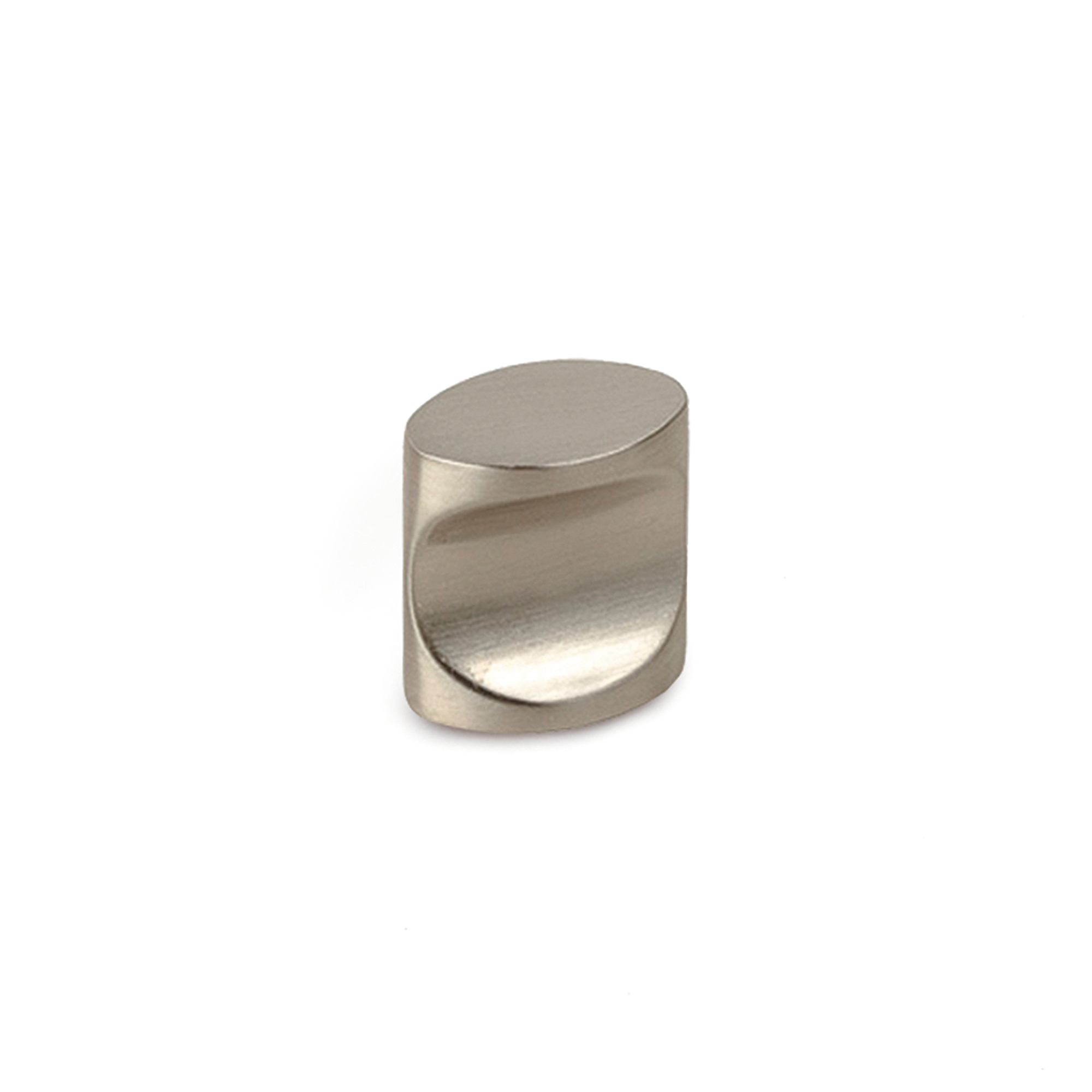 Pomo para Mueble | Estilo Contemporáneo | Fabricado en Zamak | Acabado en Níquel Satinado | Medidas 17*11*19 mm | Sistema de Fijación Atornillado | Incluye Tornillos M4 | 2 Unidades