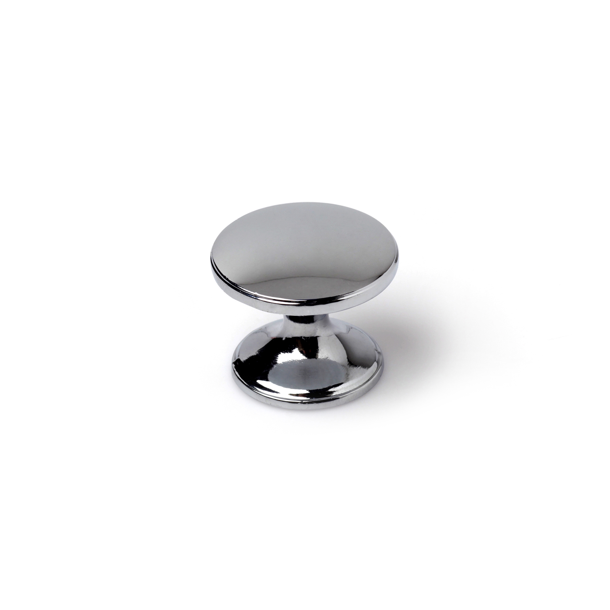 Bouton de meuble | Style contemporain | Fabriqué en Zamac | Fini chromé brillant | Mesures 32*32*27mm | Système de fixation | Comprend des vis M4 | 4 unités