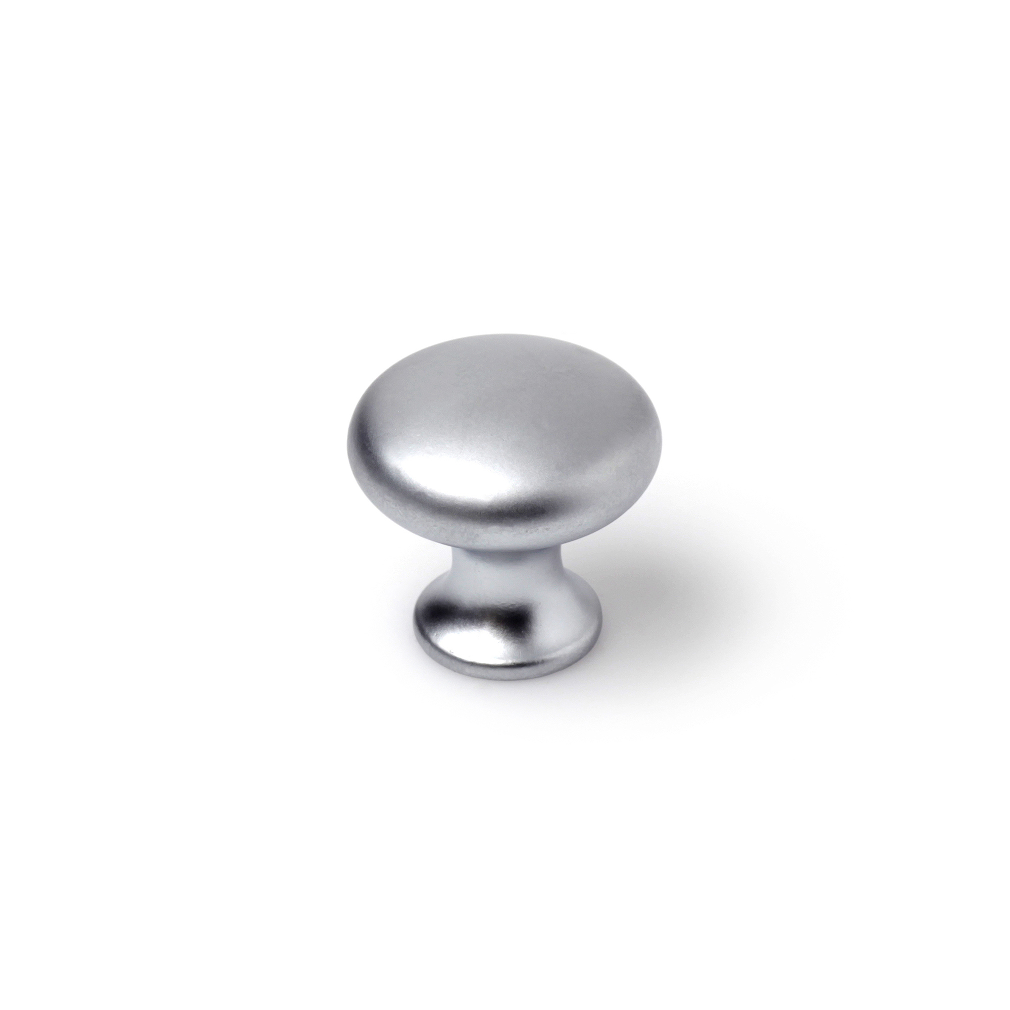 Pomo para Mueble | Estilo Contemporáneo | Fabricado en Zamak | Acabado en Cromo Mate | Medidas 25*25*24 mm | Sistema de Fijación Atornillado | Incluye Tornillos M4 | 4 Unidades