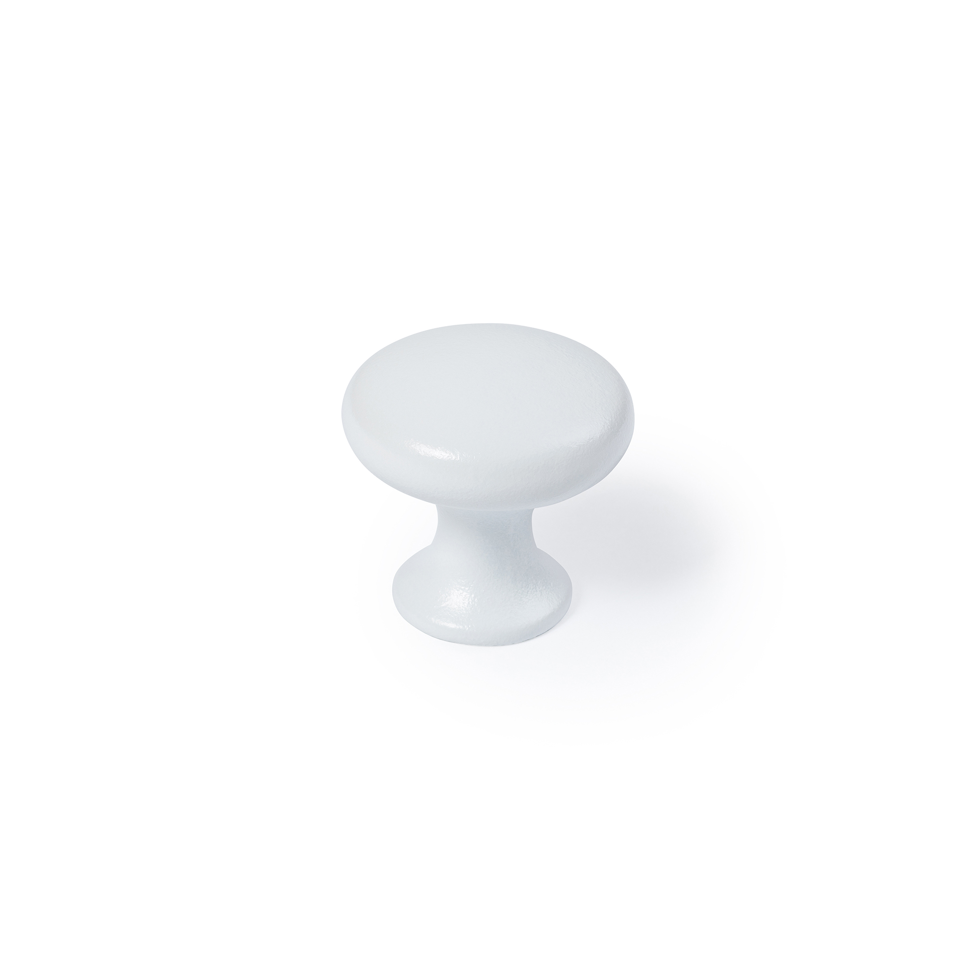Bouton de meuble | Style contemporain | Fabriqué en Zamac | Fini blanc mat | Mesures 30*30*29mm | Système de fixation vissé | Comprend des vis M4 | 2 unités