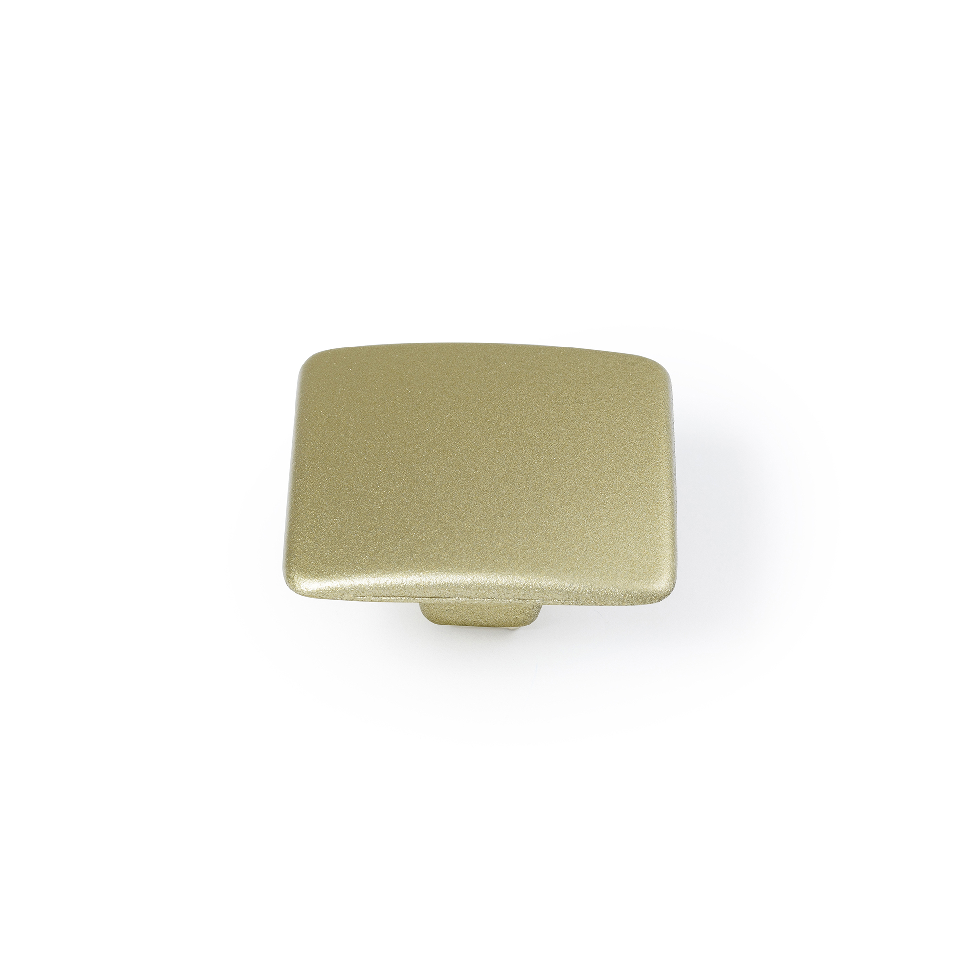 Pomo para Mueble | Estilo Contemporáneo | Fabricado en Zamak | Acabado en Oro mate líquido | Medidas 37*37*19 mm | Sistema de Fijación Atornillado | Incluye Tornillos M4 | 4 Unidades