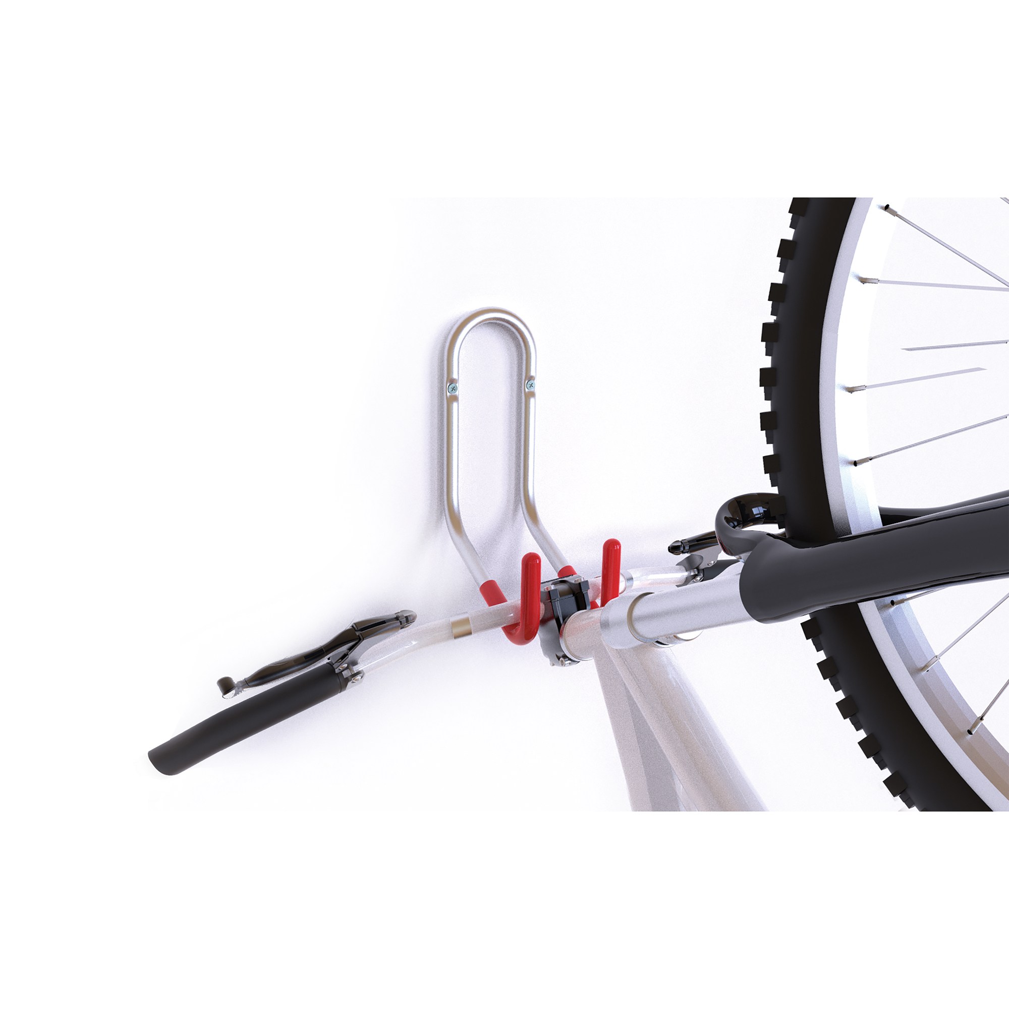 Gancho para Bicicleta en Vertical | Soporte para Bici en Pared | Fabricado en Acero | Acabado en Rojo | Gran Capacidad de Carga | Medidas 90*335*185 mm | Sistema de Fijación Atornillado | 1 Unidad - Ítem1