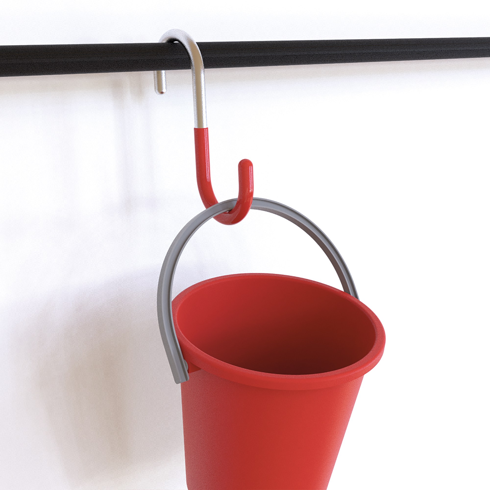Crochet en S multi-usages | Fabriqué en acier | Finition rouge | Grande capacité de charge | Mesures 14*256*137mm | Système de fixation vissé | 1 unité - Item1
