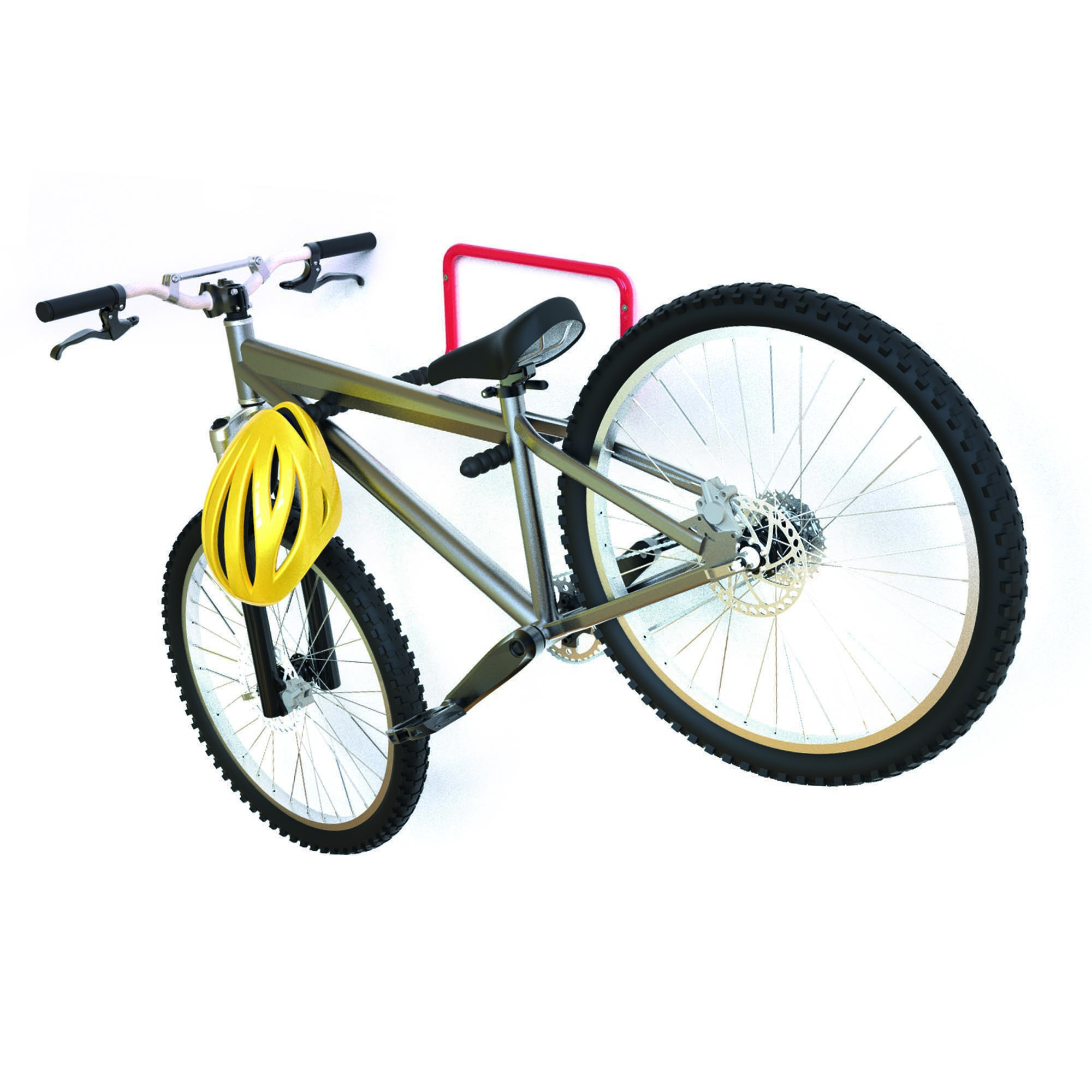 Support à vélos | Fabriqué en acier | Finition rouge | Grande capacité de charge | Mesures 430*290*510mm | Système de fixation vissé | 1 unité - Item1