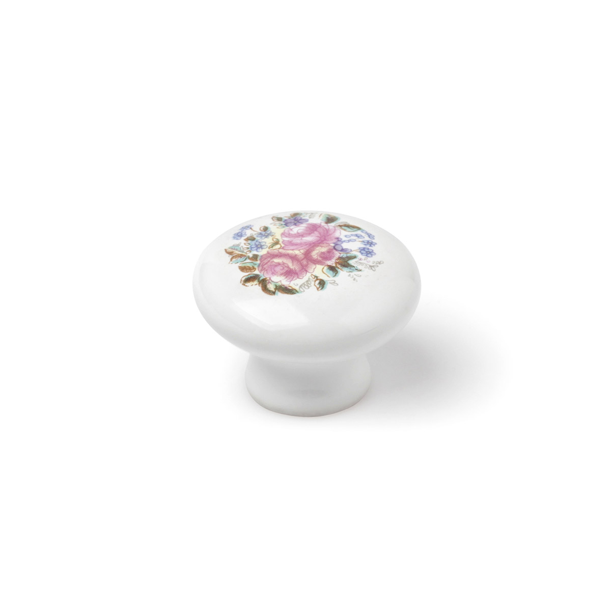 Bouton en porcelaine rose, dimensions: 31x31x23mm, Ø: 30mm