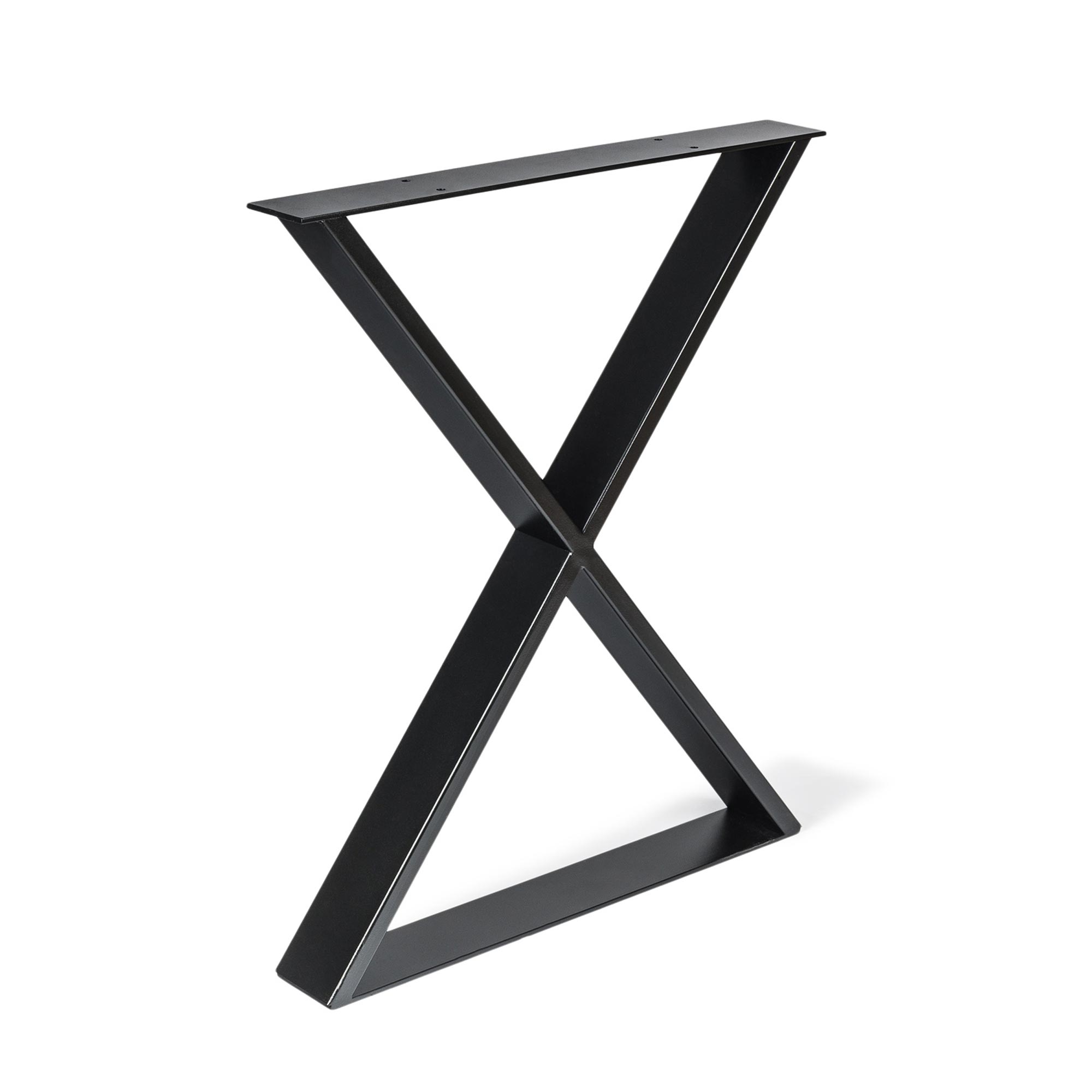 Pied Equis pour meuble en acier noir pores Dimensions 580*80*712mm | Hauteur : 71,2 cm | 1 unité