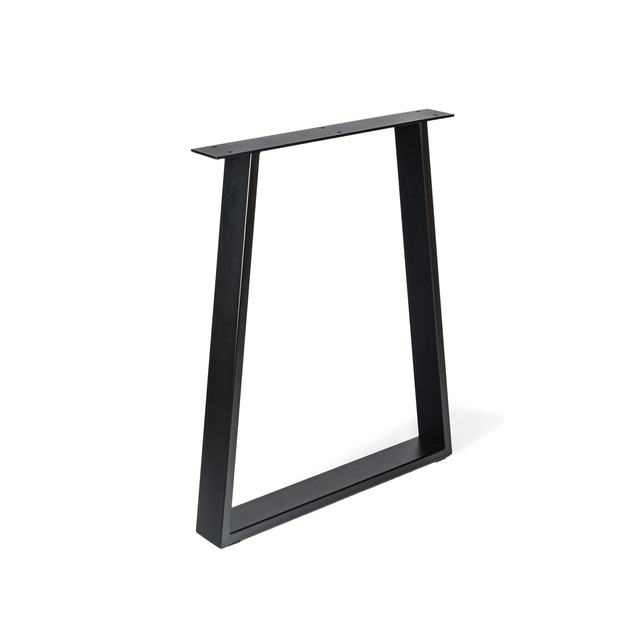 Pied trapèze pour meuble en acier Finition pores noirs | Dimensions 580*80*712mm | Hauteur : 71,2 cm | 1 unité