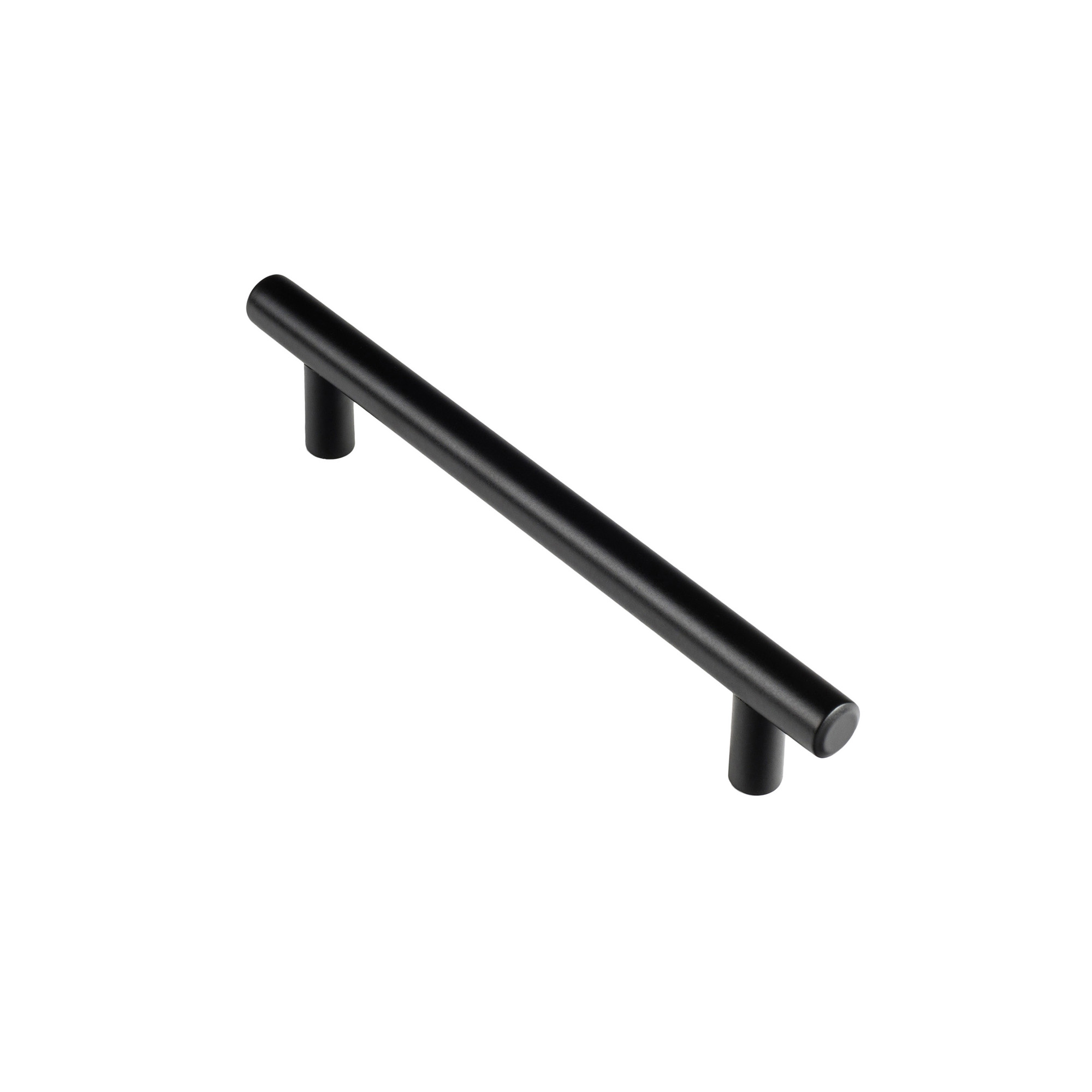 Poignée pour Meuble | Style contemporain | Fabriqué en acier inoxydable | Finition noire mate | Distance entre pointes : 128 mm | Mesures 168*12*32mm | Fixation vissée | Comprend des vis M4 | 4 unités