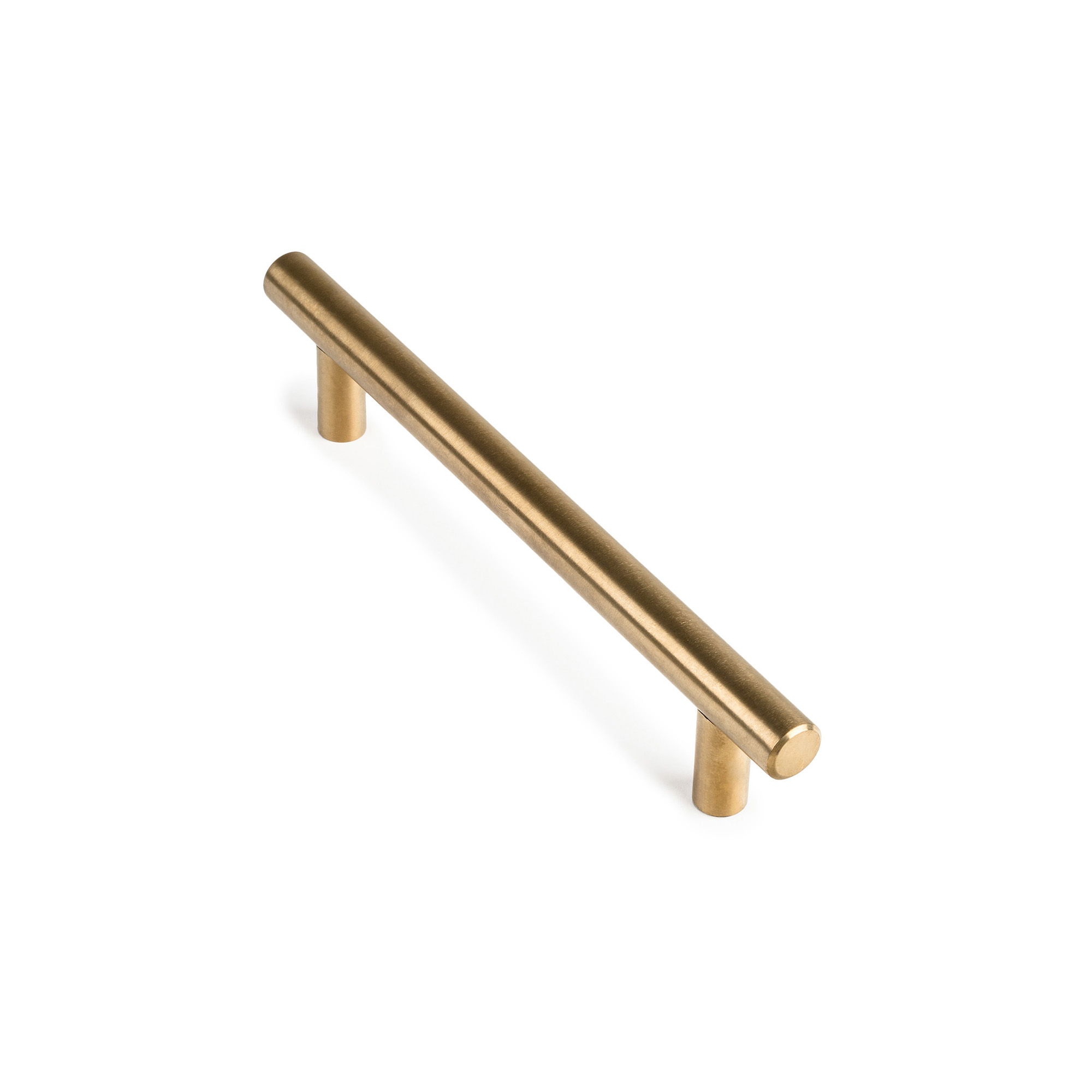 Tirador de Asa para Mueble | Estilo Contemporáneo | Fabricado en Acero Inox | Acabado en Latonado Vintage | Distancia Entrepuntos: 128 mm | Medidas 168*12*32 mm | Fijación Atornillado | Incluye Tornillos M4 | 4 Unidades