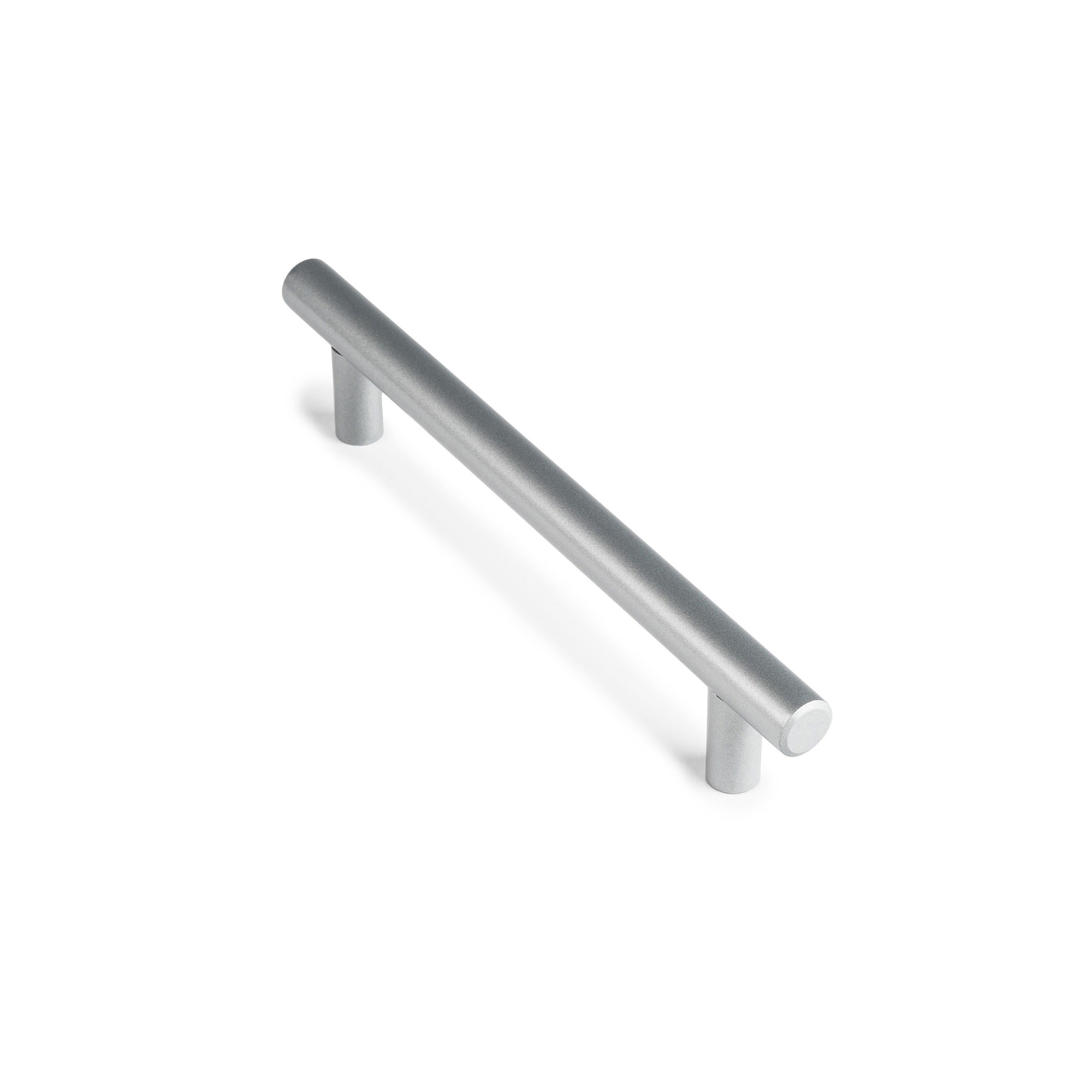 Poignée pour Meuble | Style contemporain | Fabriqué en acier inoxydable | Finition aluminium | Distance entre pointes : 128 mm | Mesures 168*12*32mm | Fixation vissée | Comprend des vis M4 | 4 unités