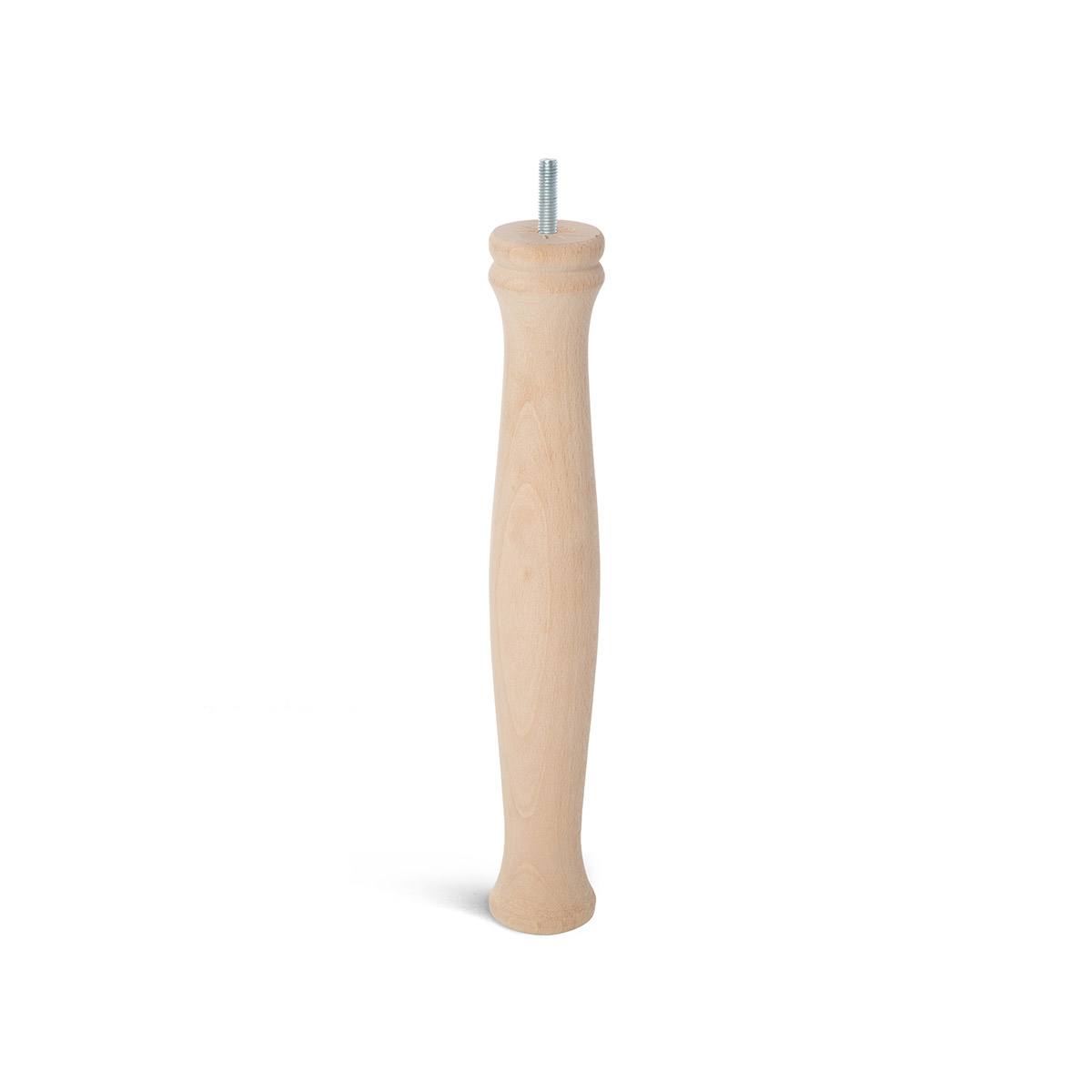 Pied cylindrique en bois d'une hauteur de 360 mm et finition hêtre brut. Dimensions: 55x55x360 mm