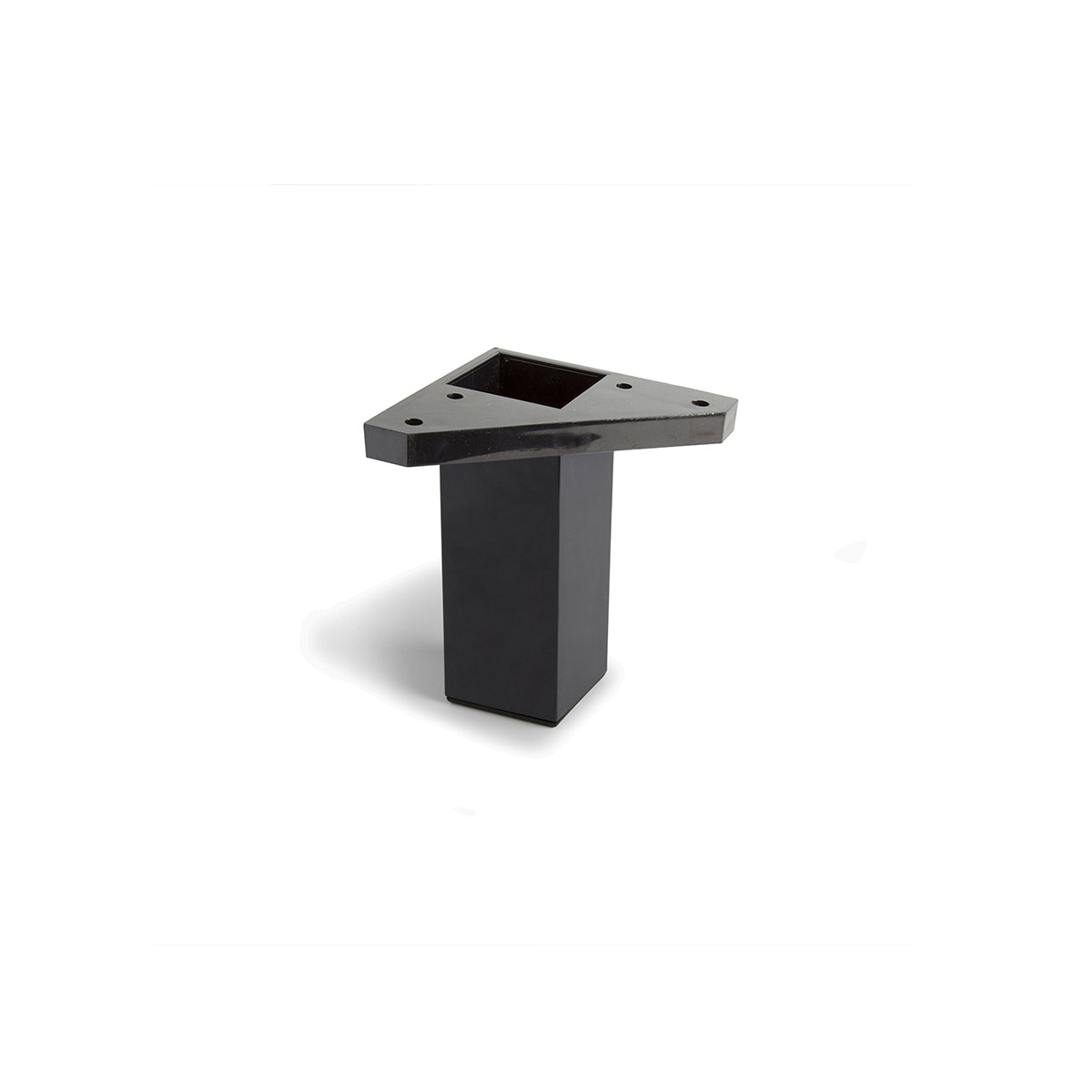Pied carré en plastique d'une hauteur de 100 mm et finition noir. Dimensions: 42x42x100 mm