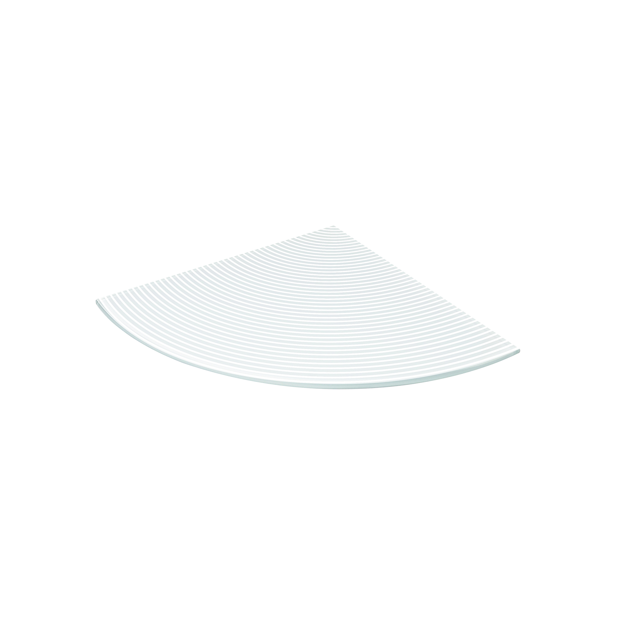 Étagère d'angle en verre Finition à rayures blanches | Mesures 250*6*250mm | Épaisseur de l'étagère : 6 mm | 1 unité