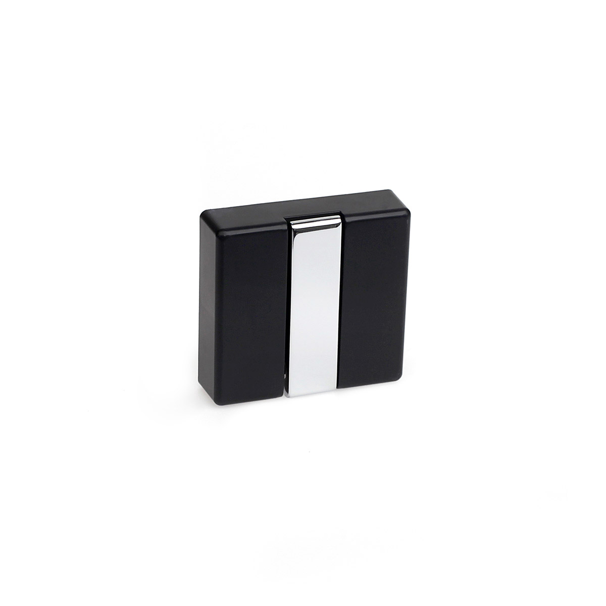 Colgador plegable moderno atornillable con acabado negro. Dimensiones: 74x20x71 mm
