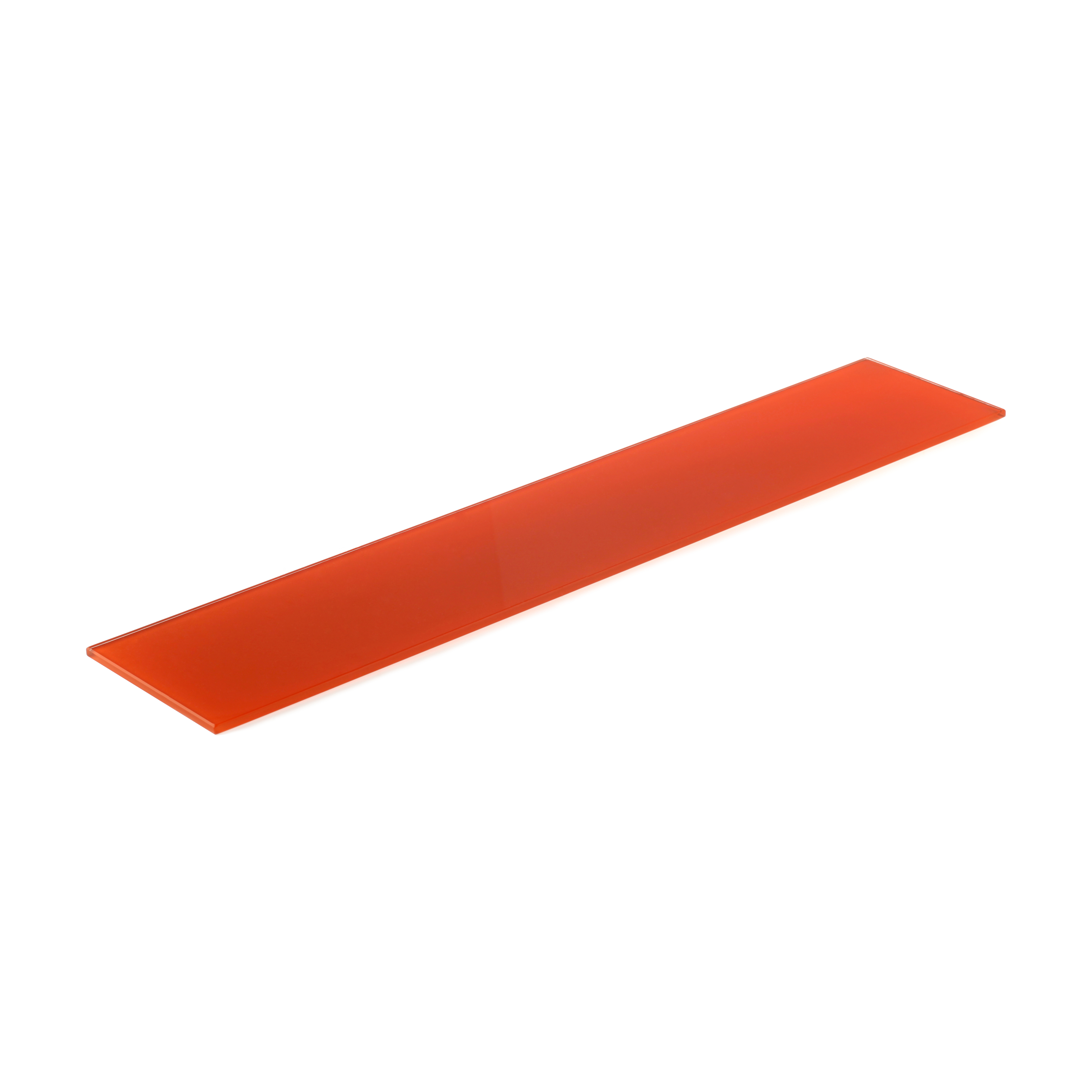 Étagère rectangulaire en verre trempé Finition orange brillant | Dimensions 600*6*120mm | Épaisseur de l'étagère : 6 mm | 1 unité