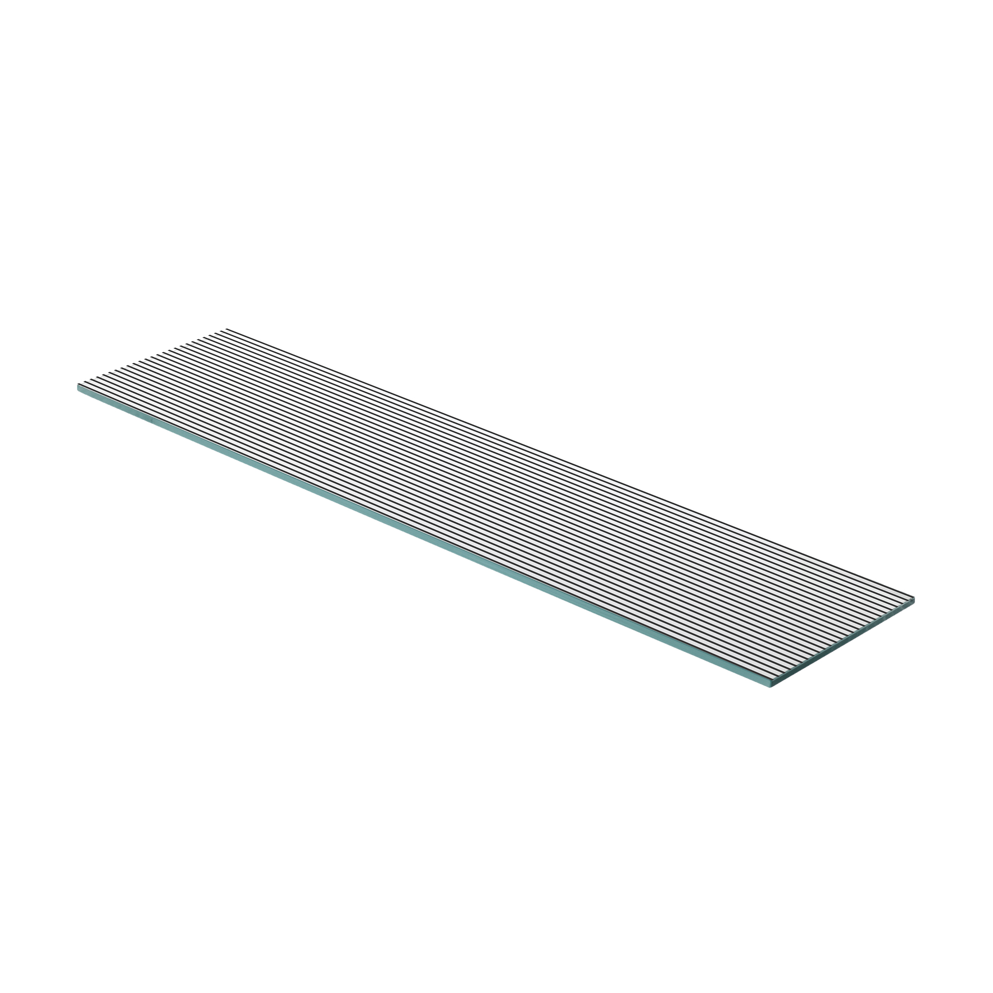 Étagère rectangulaire en verre Finition à rayures noires | Mesures 600*6*150mm | Épaisseur de l'étagère : 6 mm | 1 unité