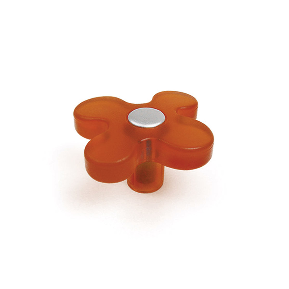 Blister con 6 pomos de plástico con acabado naranja, dimensiones: 50x50x26mm ø: 49mm