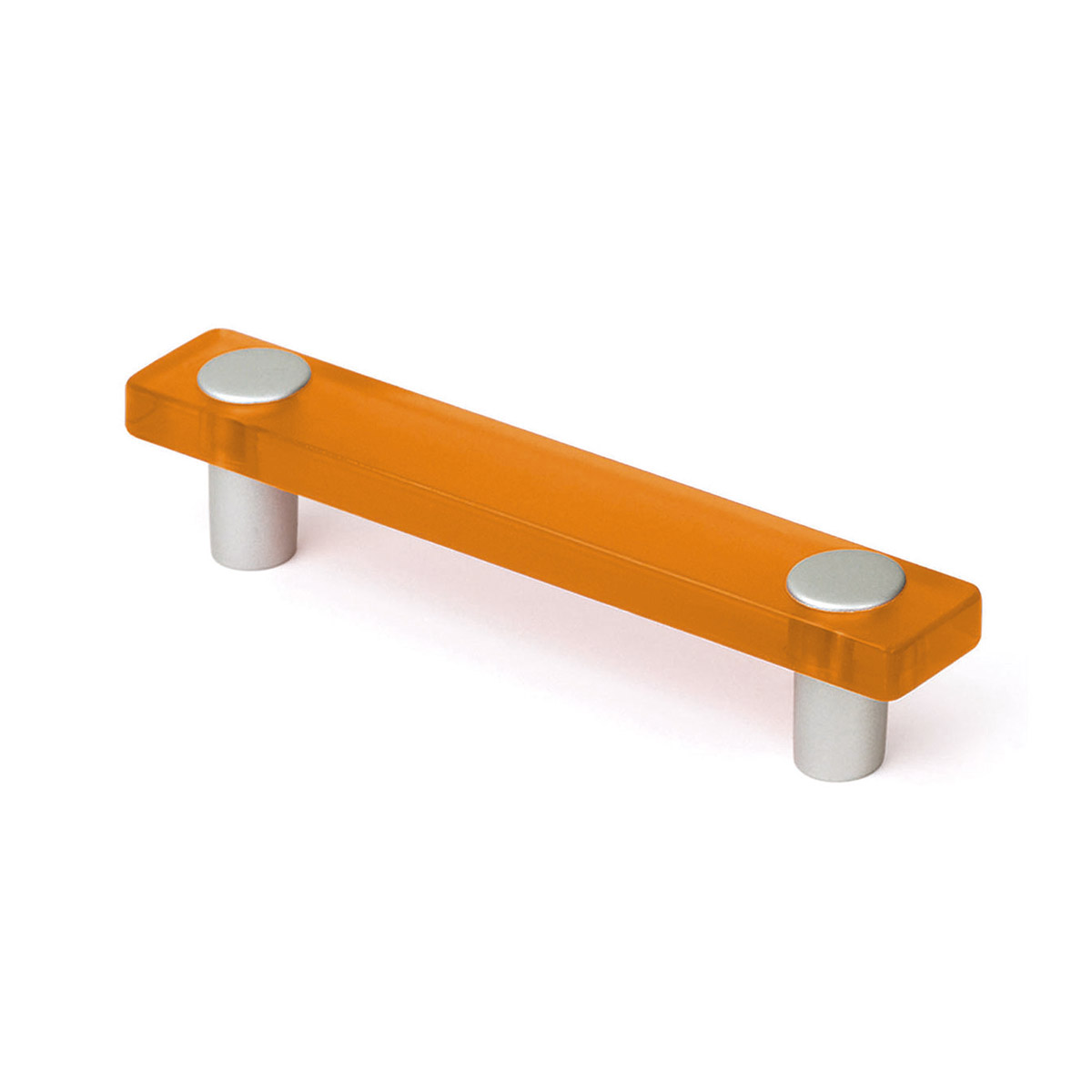 Asa de plástico con acabado naranja, dimensiones: 127x20x27mm entrepuntos: 96mm