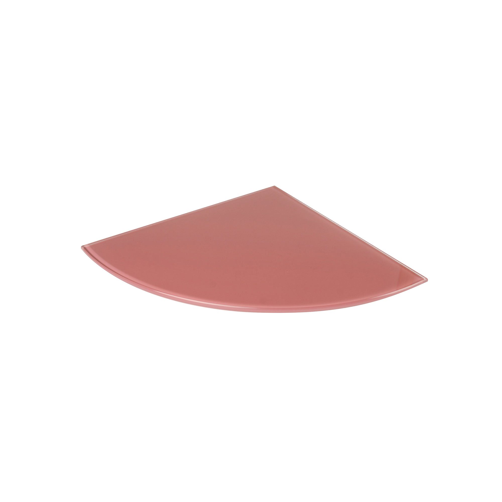 Étagère d'angle en verre Finition rouge fraise | Mesures 250*6*250mm | Épaisseur de l'étagère : 6 mm | 1 unité