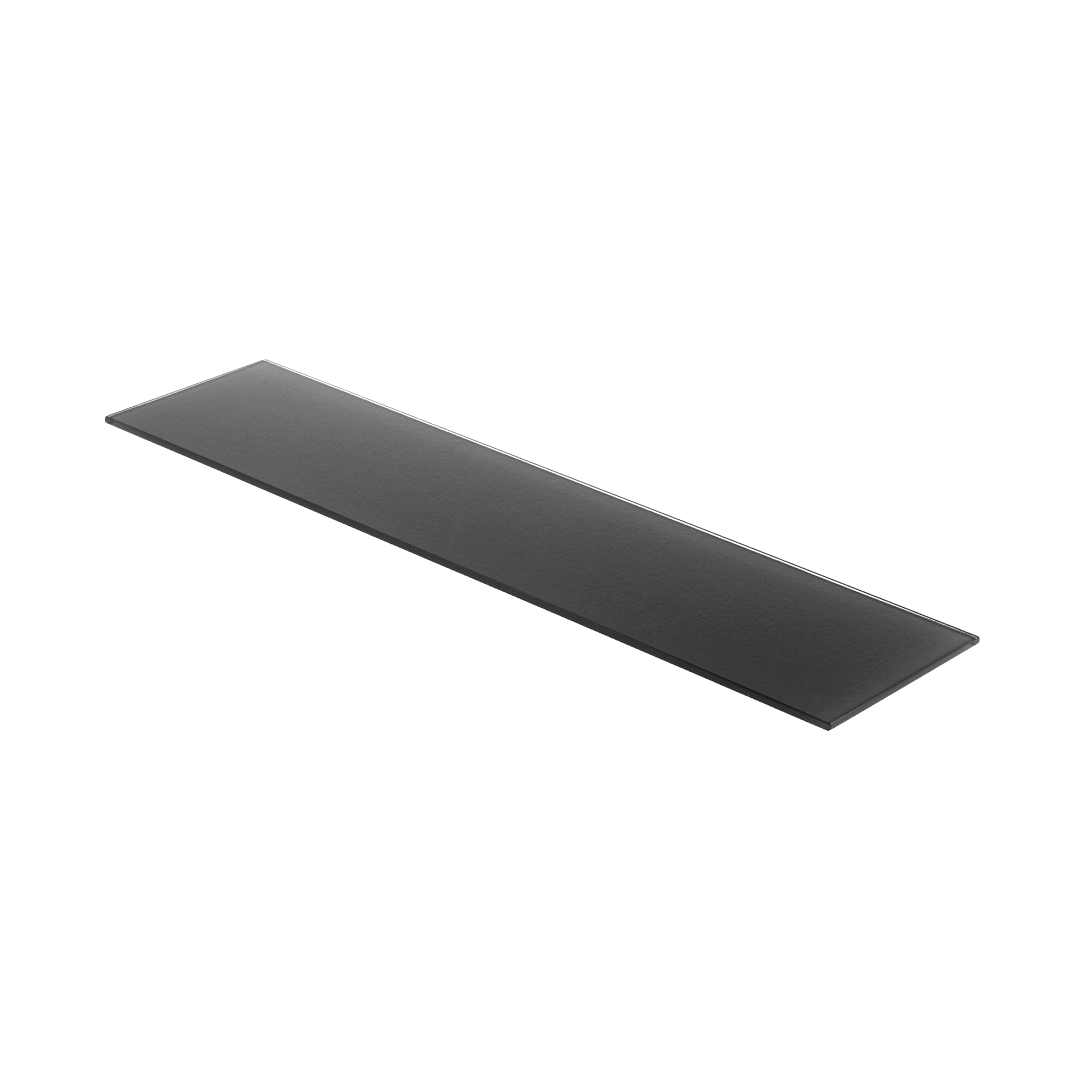 Étagère rectangulaire en verre Finition noire | Mesures 600*6*150mm | Épaisseur de l'étagère : 6 mm | 1 unité
