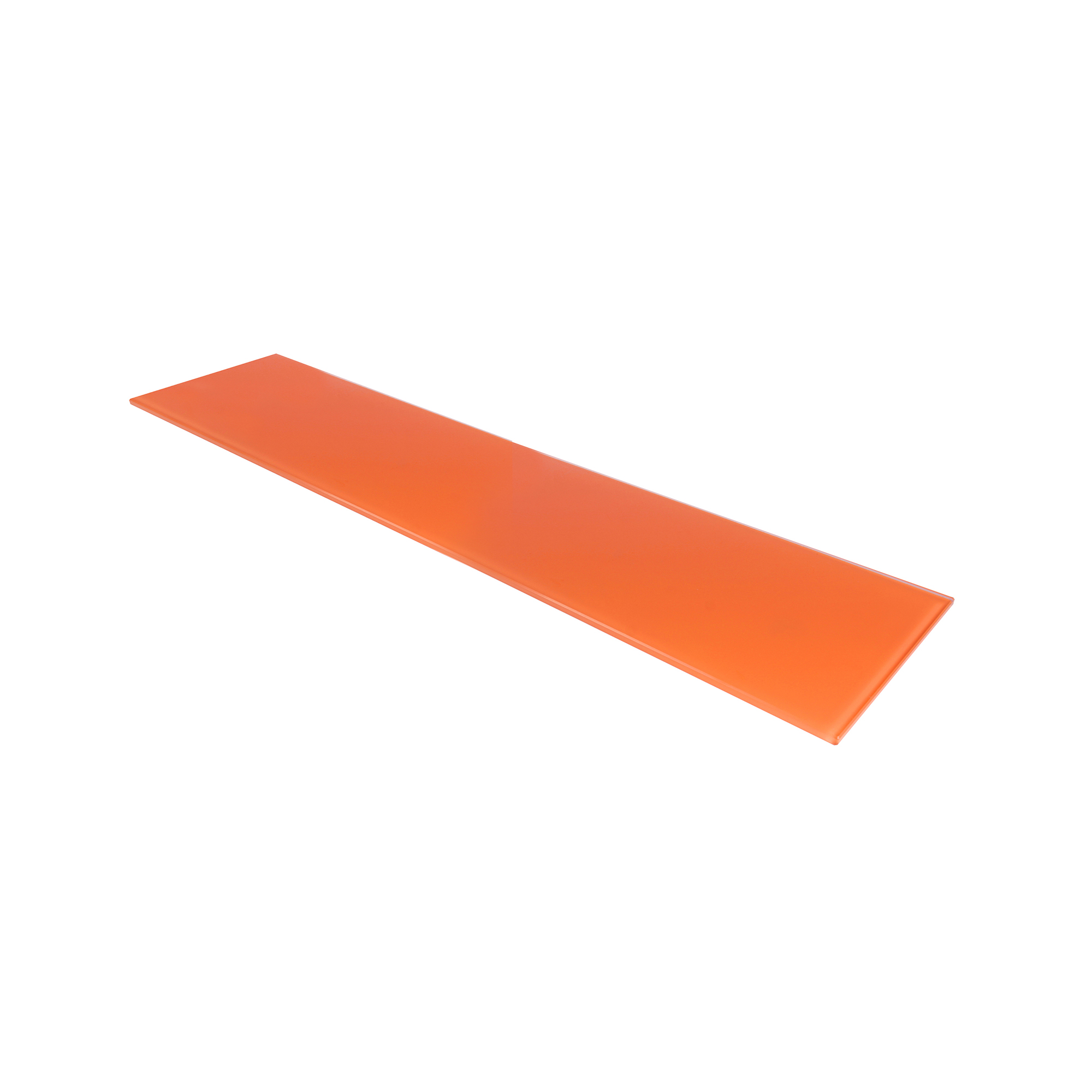 Estante de Cristal Rectangular Acabado en Naranja | Medidas 600*6*150 mm | Espesor de la Balda: 6 mm | 1 Unidad