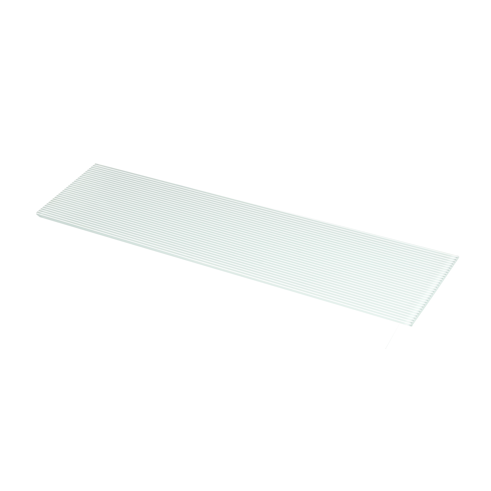 Étagère rectangulaire en verre Finition à rayures blanches | Mesures 600*6*150mm | Épaisseur de l'étagère : 6 mm | 1 unité