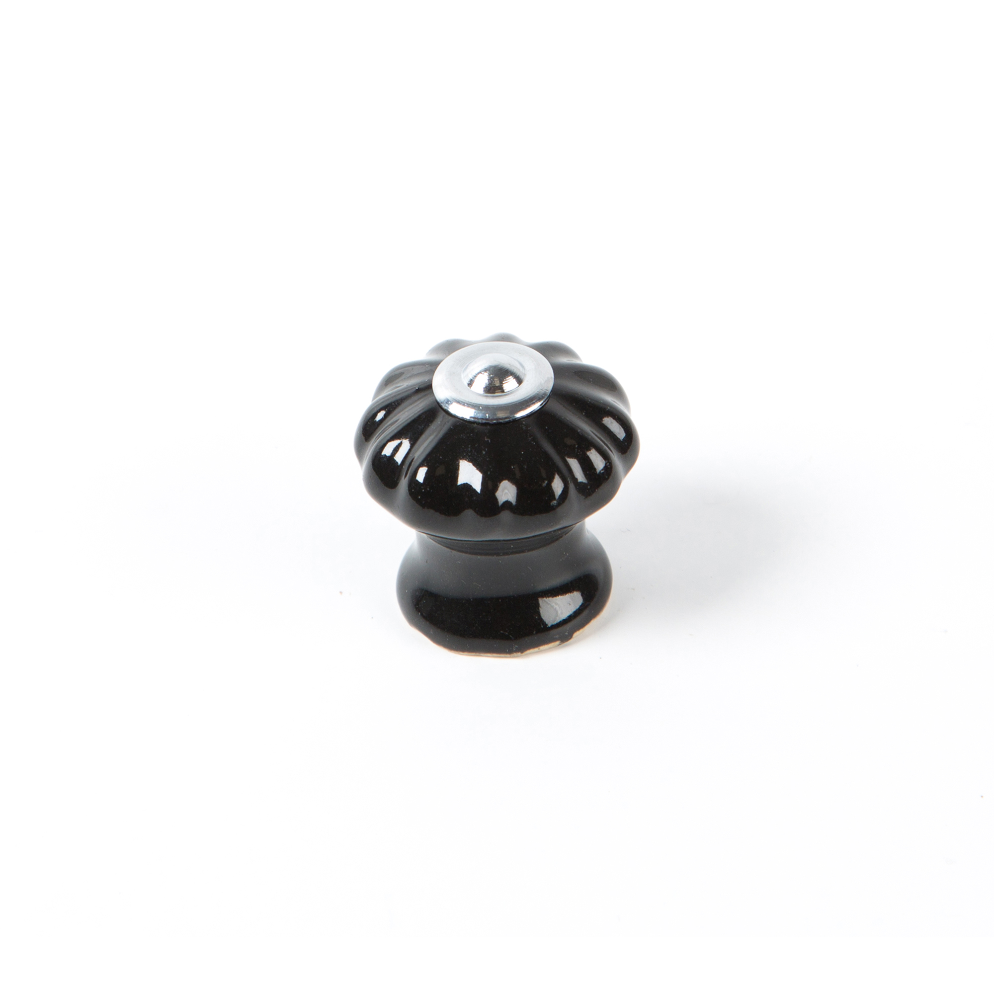 Pomo para Mueble | Estilo Decorativo | Fabricado en Porcelana - Acero | Acabado en Negro | Medidas 28*28*27 mm | Sistema de Fijación Atornillado | Incluye Tornillos M4 | 1 Unidad