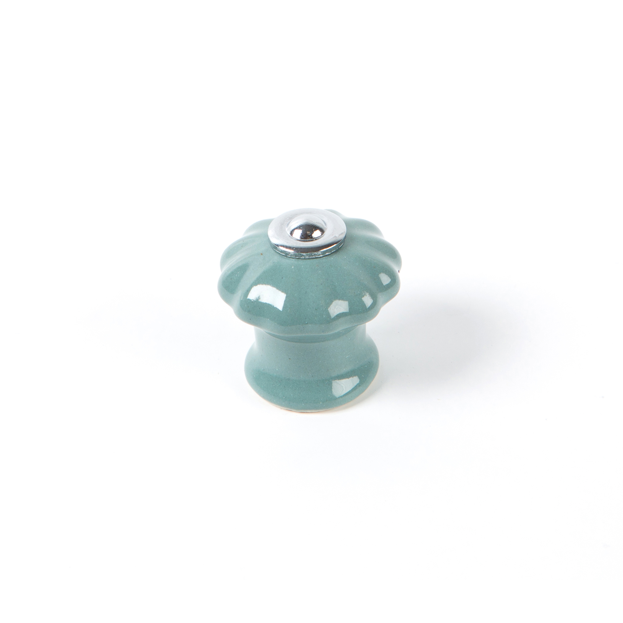 Pomo para Mueble | Estilo Decorativo | Fabricado en Porcelana - Acero | Acabado en Azul | Medidas 28*28*27 mm | Sistema de Fijación Atornillado | Incluye Tornillos M4 | 1 Unidad